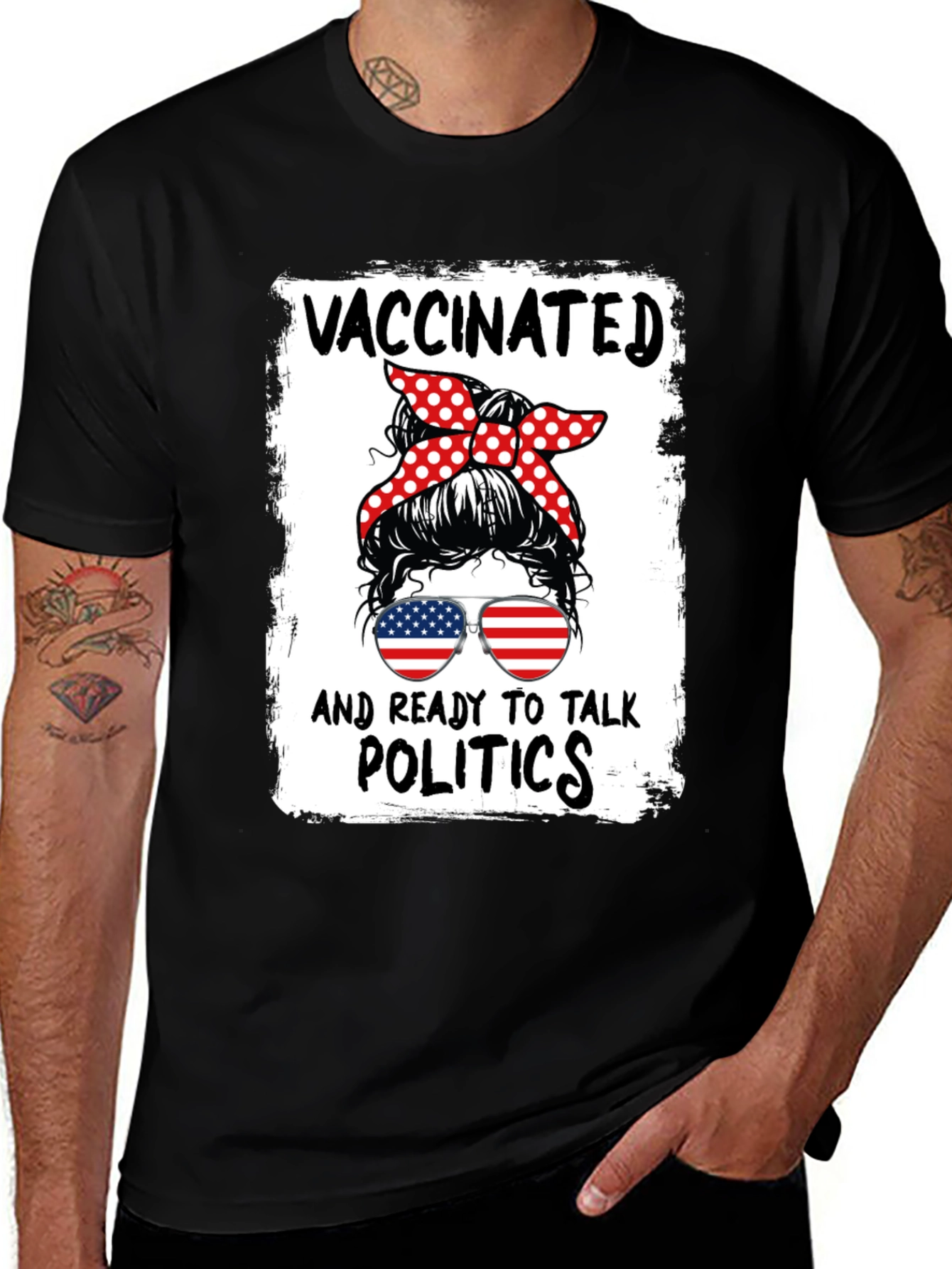 Variant 24 of Vaccinated & Ready to Talk Politics T-Shirt