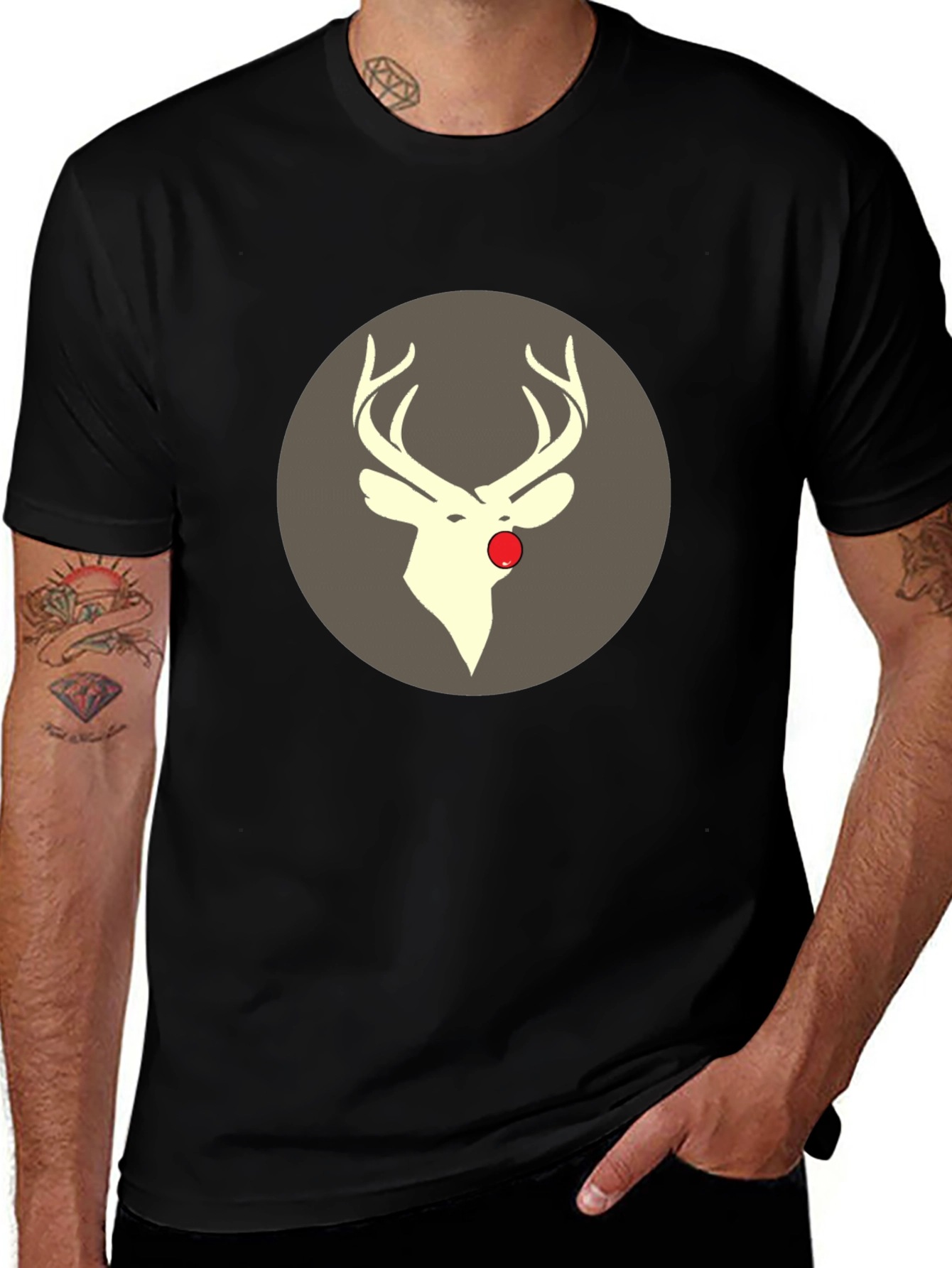 Rudolph Tee - Christmas Deer Graphic T-Shirt