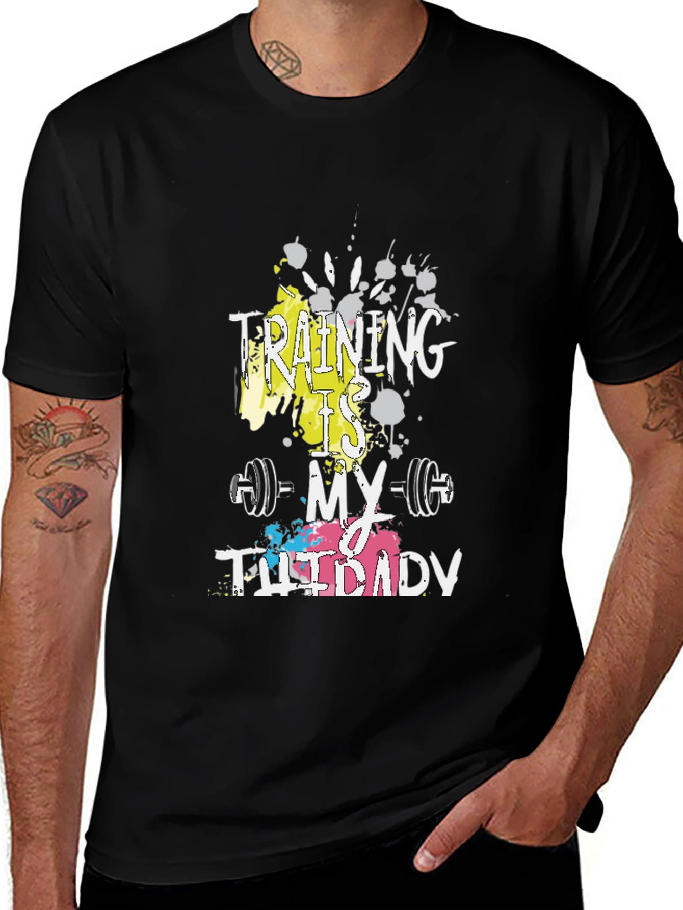 Variant 30 of Training is My Therapy Graphic Tee - Black