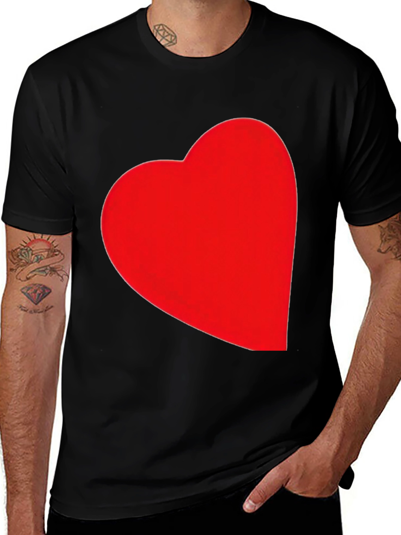 Variant 4 of Heart Graphic Black T-Shirt - Express Your Love!