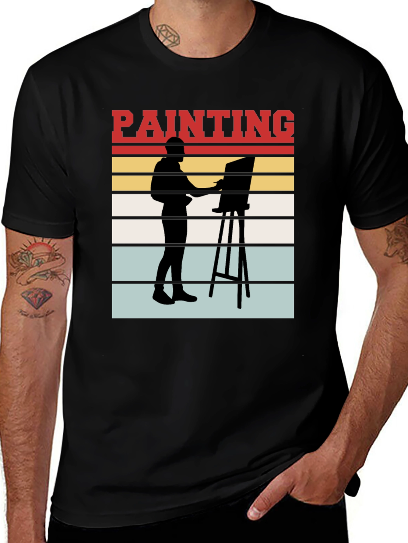 Variant 20 of Painter Silhouette Graphic Tee - Artistic Unisex T-Shirt