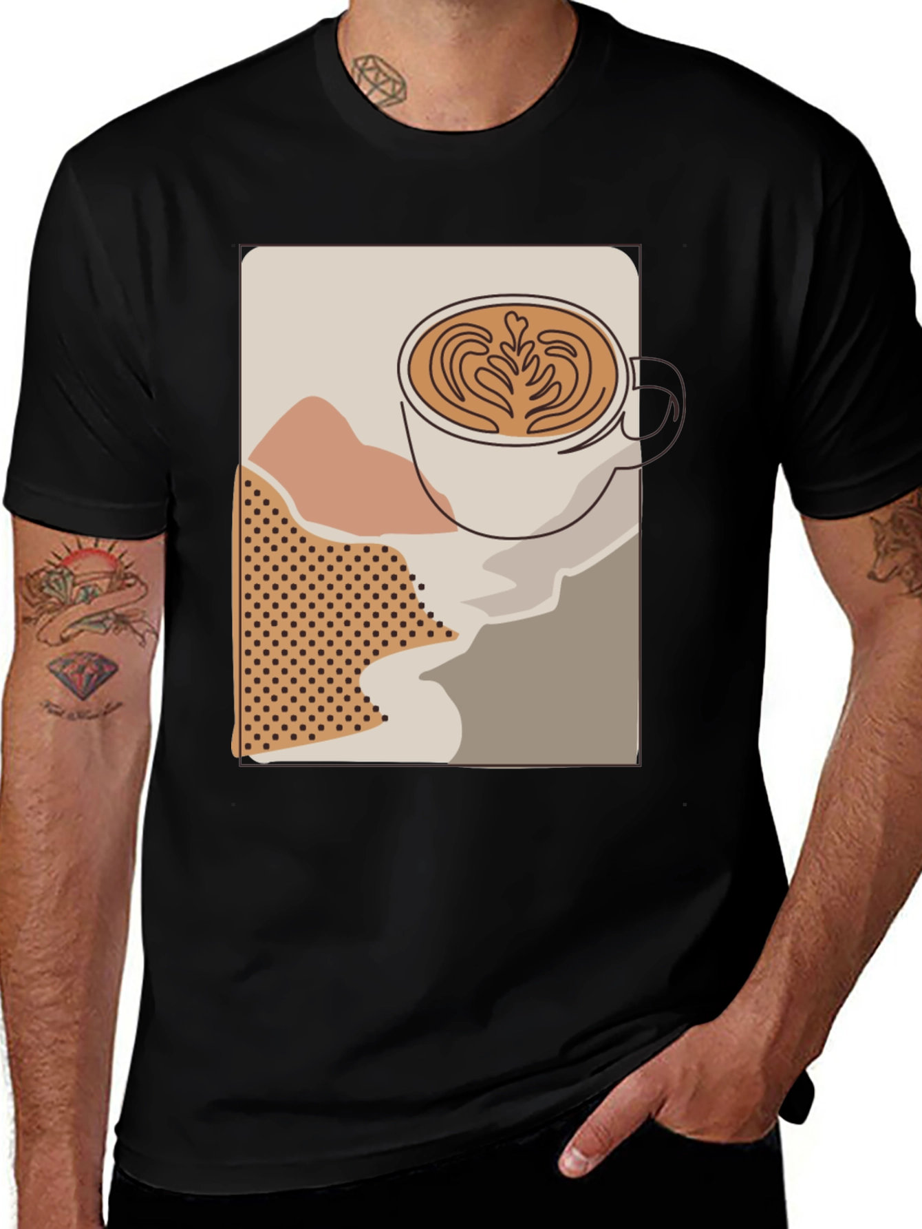 Latte Art T-Shirt - Coffee Lover Tee
