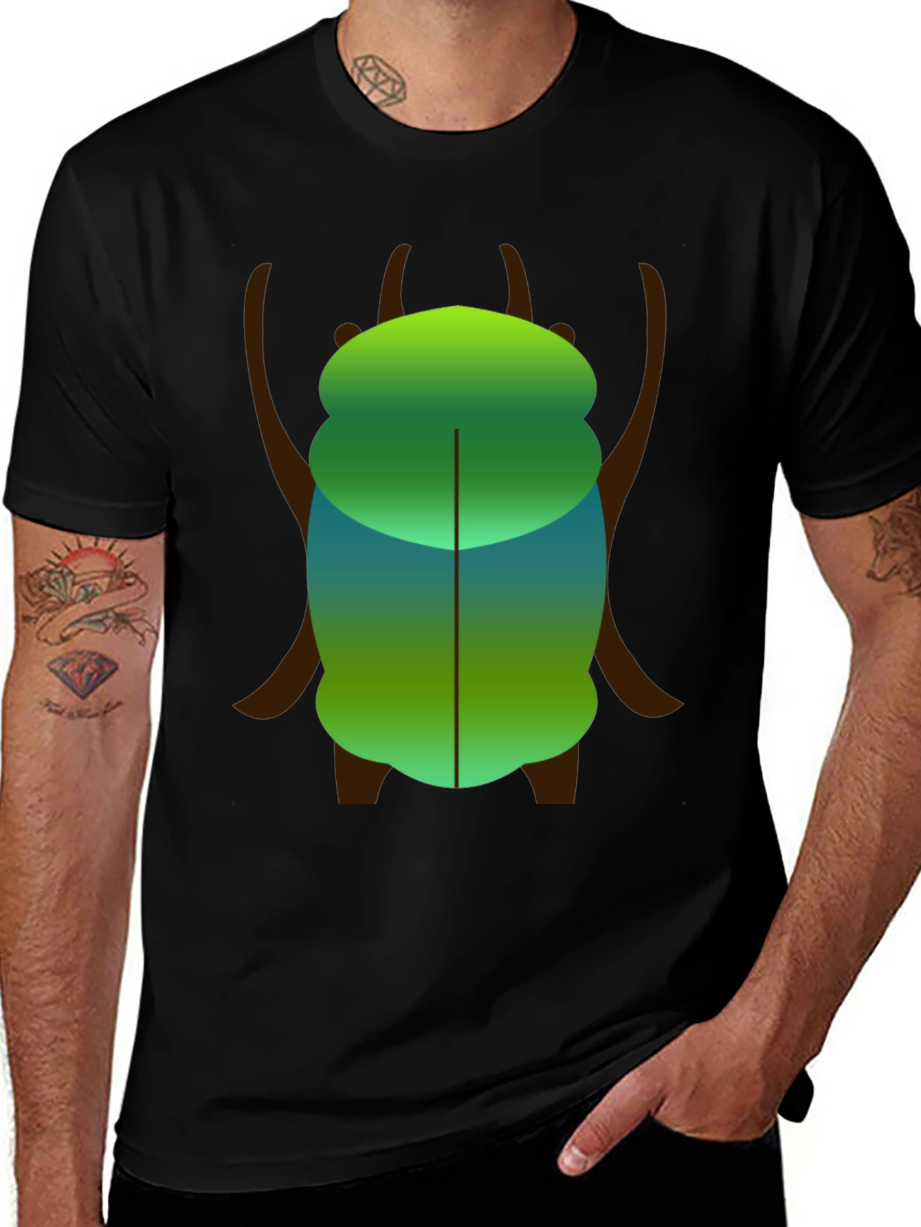 Variant 10 of Scarab Beetle Graphic T-Shirt - Unique Design