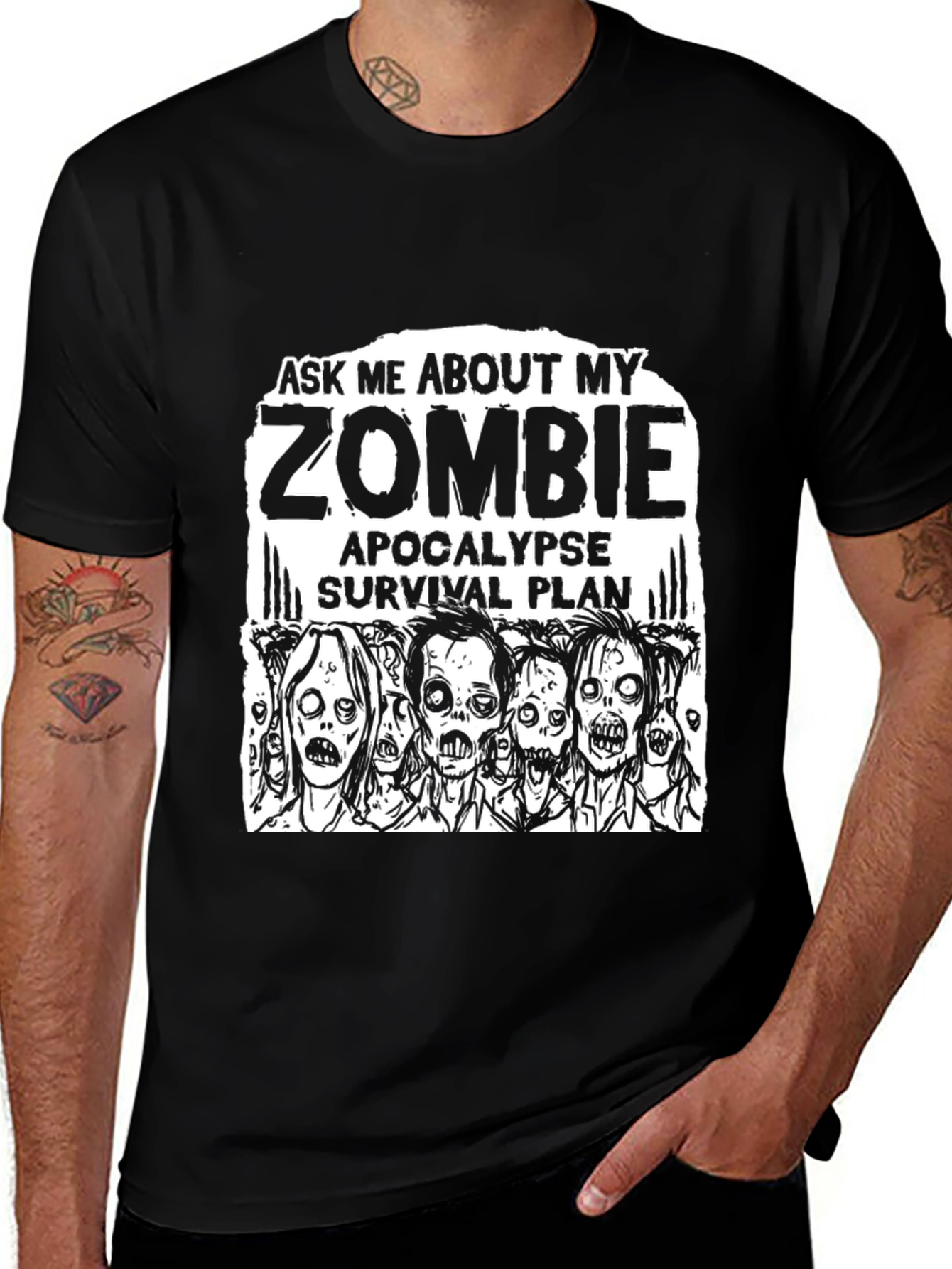 Variant 11 of Zombie Apocalypse Survival Plan T-Shirt