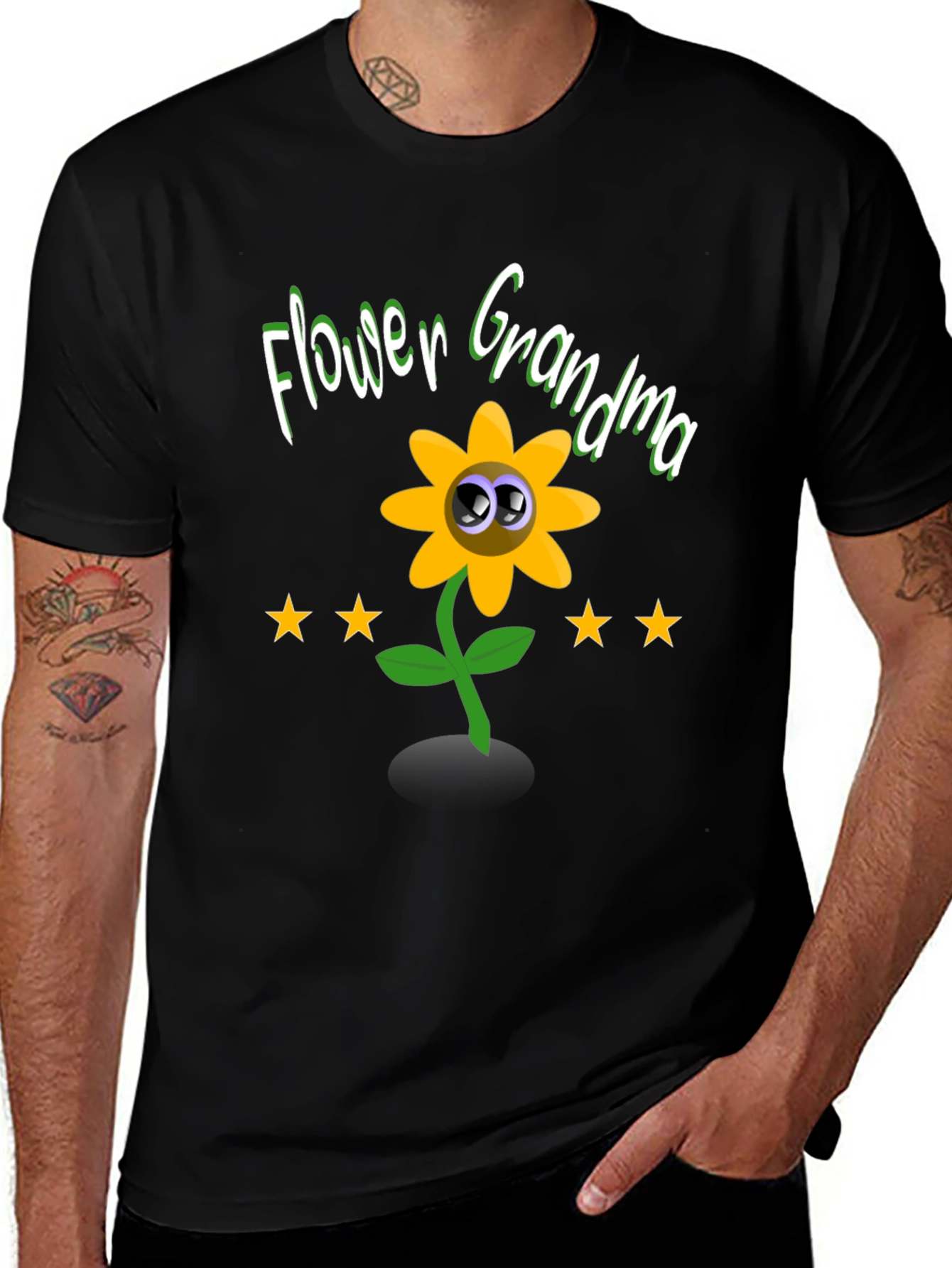 Variant 11 of Flower Grandma T-Shirt - Cute Cartoon Sunflower Tee