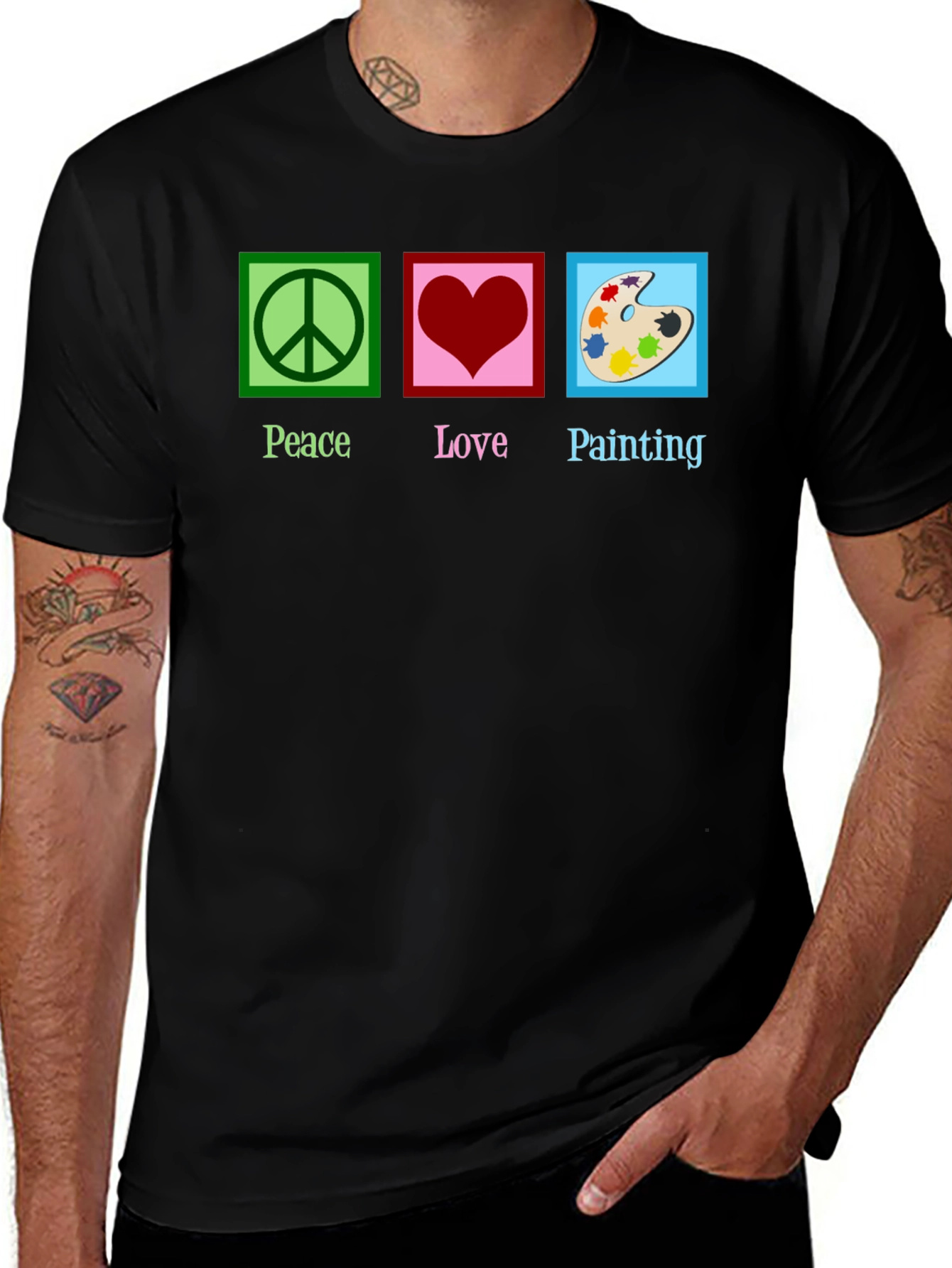 Variant 10 of Peace Love Painting Graphic T-Shirt
