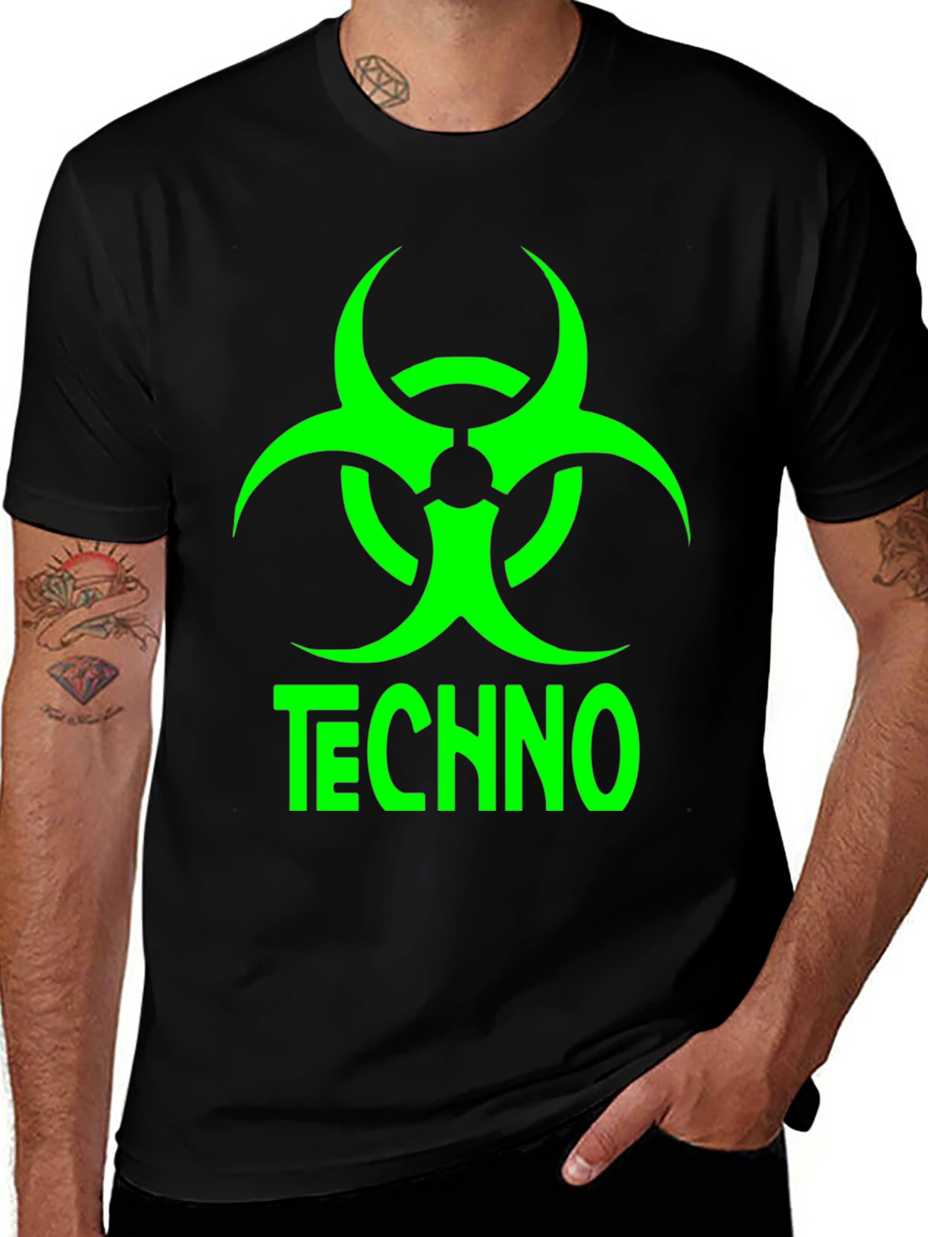 Variant 3 of Techno Biohazard Graphic T-Shirt - Rave Party Apparel