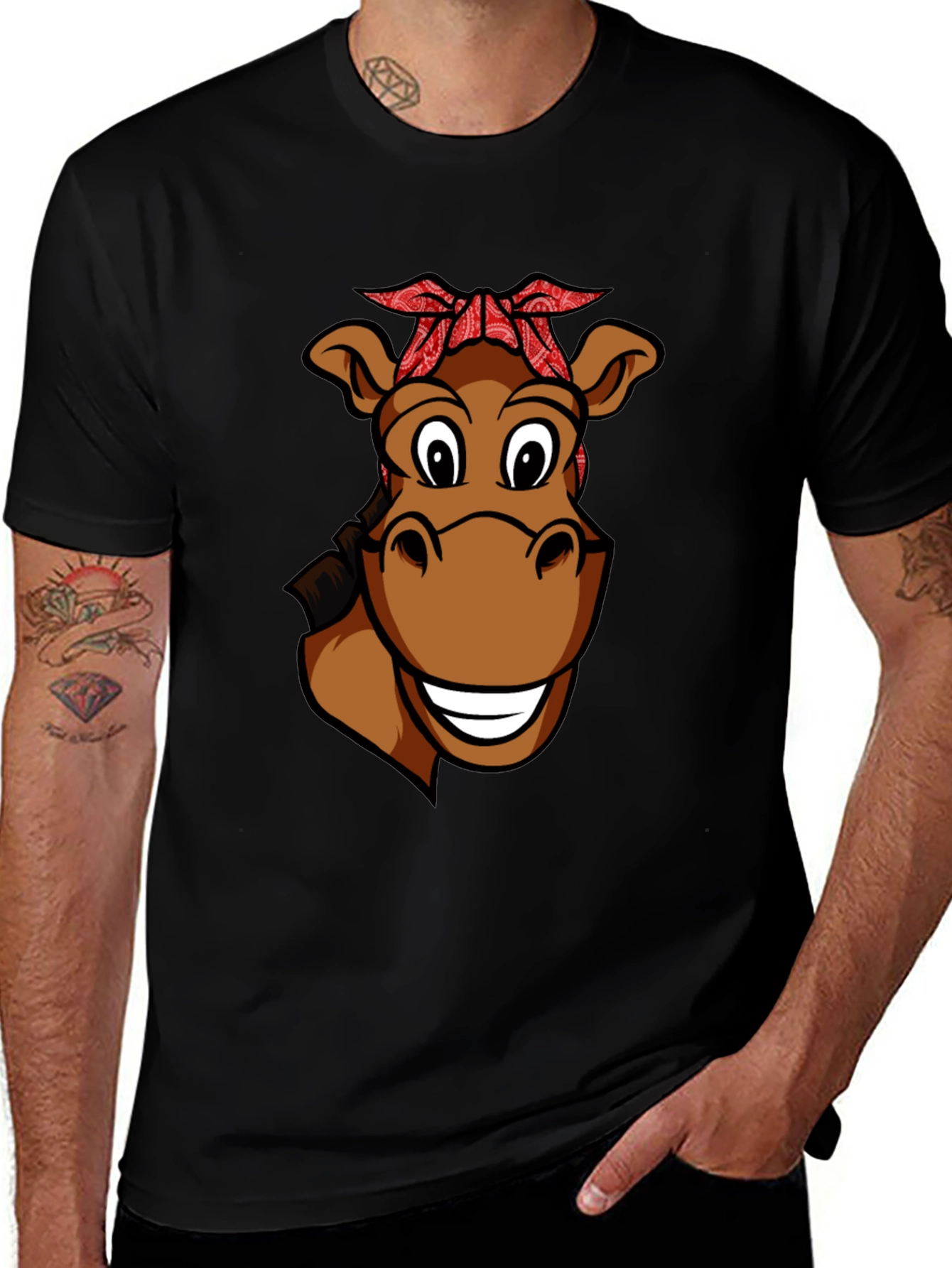 Variant 24 of Funny Horse Cartoon Graphic T-Shirt