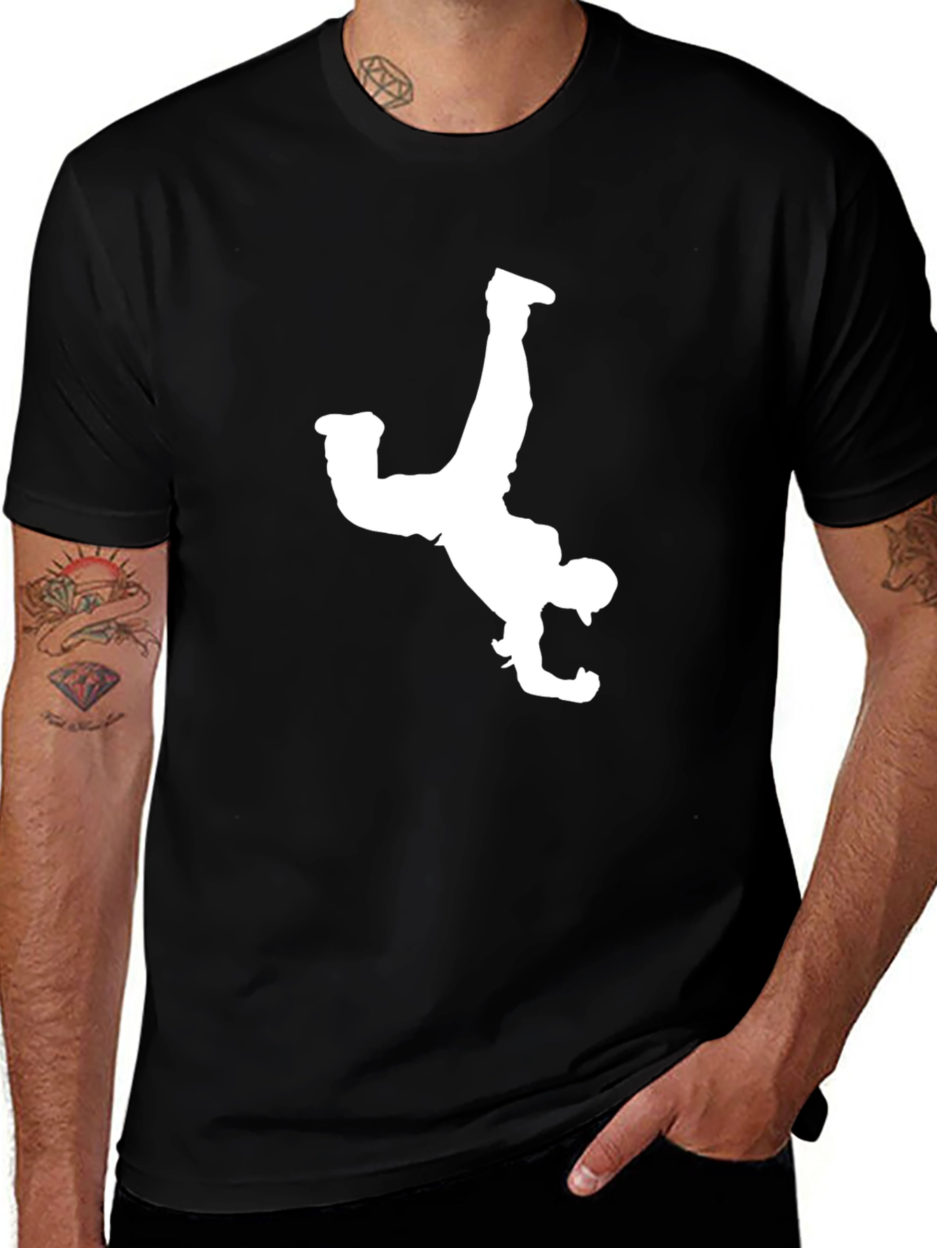 Variant 13 of Breakdance Silhouette Graphic Tee - Black