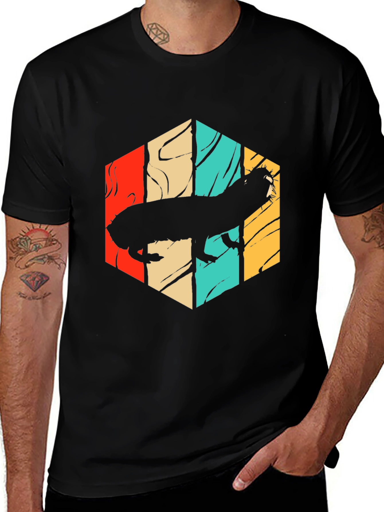 Variant 30 of Retro Capybara Hexagon Graphic T-Shirt