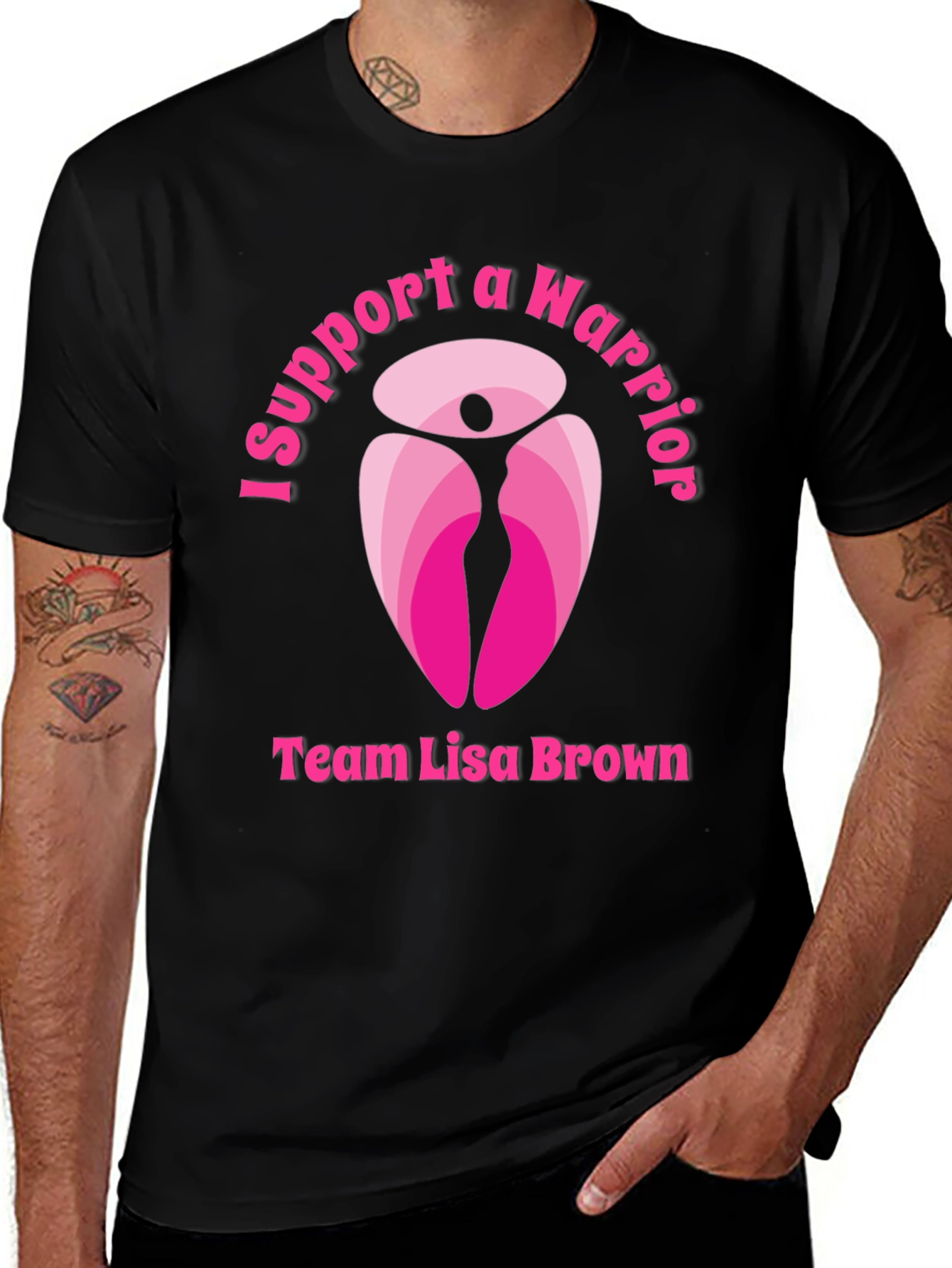 Variant 3 of Support a Warrior Breast Cancer Awareness T-Shirt