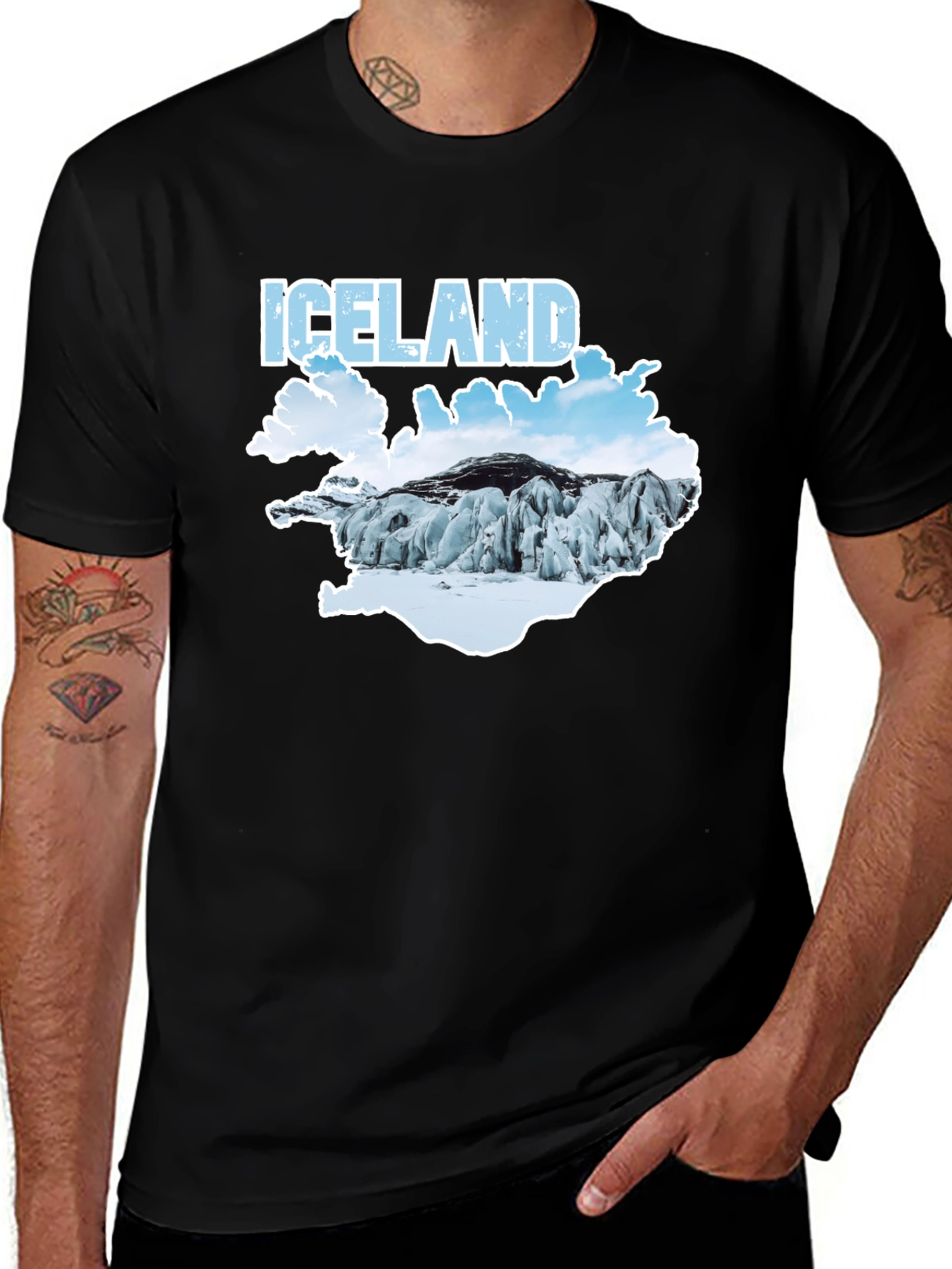 Iceland Glacier Black T-Shirt