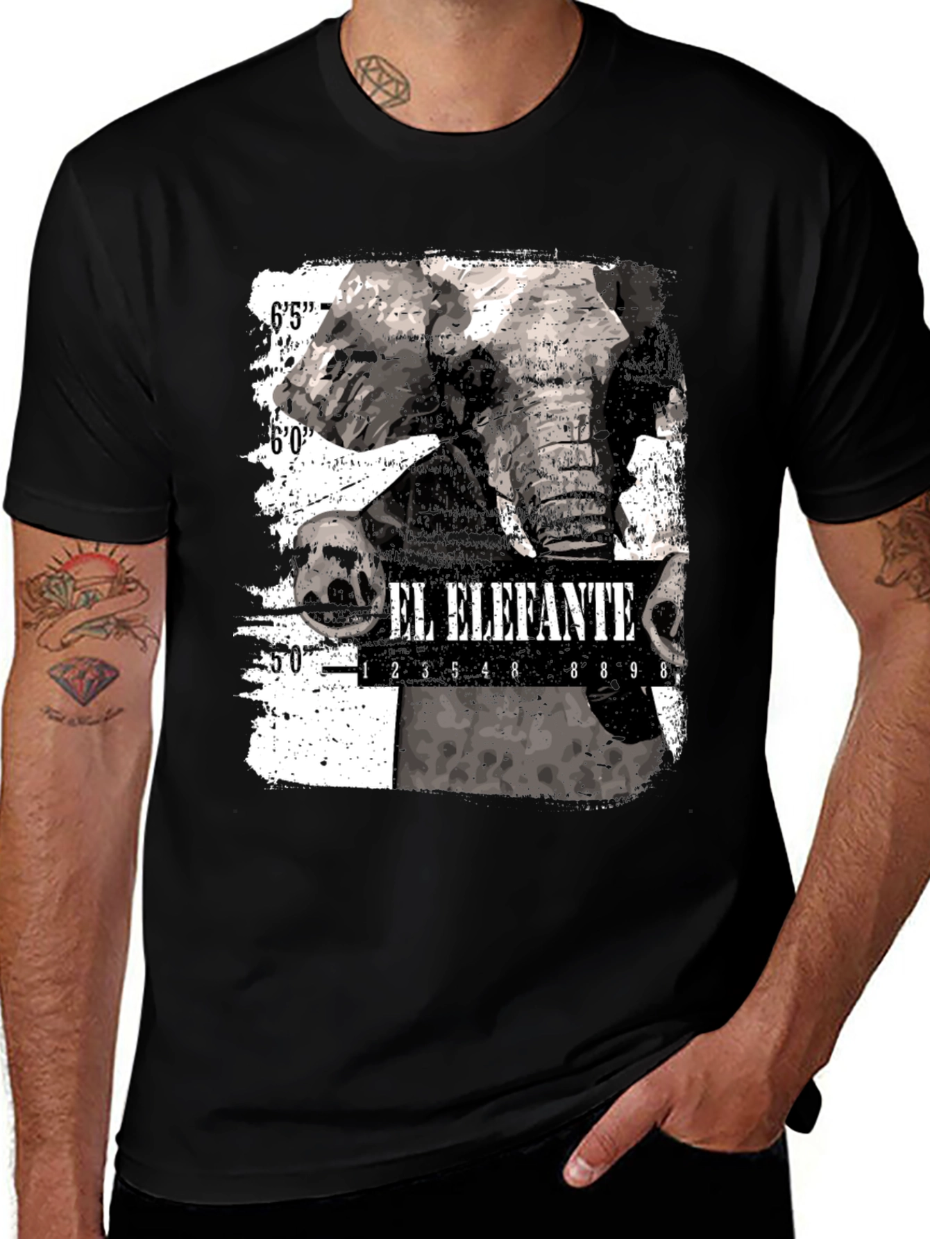 Variant 17 of El Elefante Graphic T-Shirt - Men's Black Tee