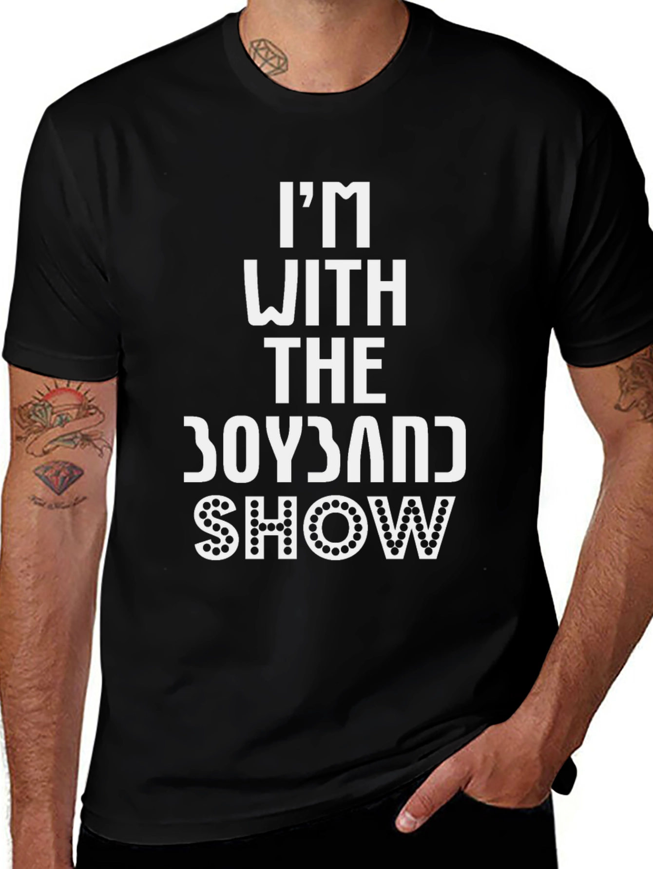 Black I'm With the Boyband Show Black T-Shirt main image