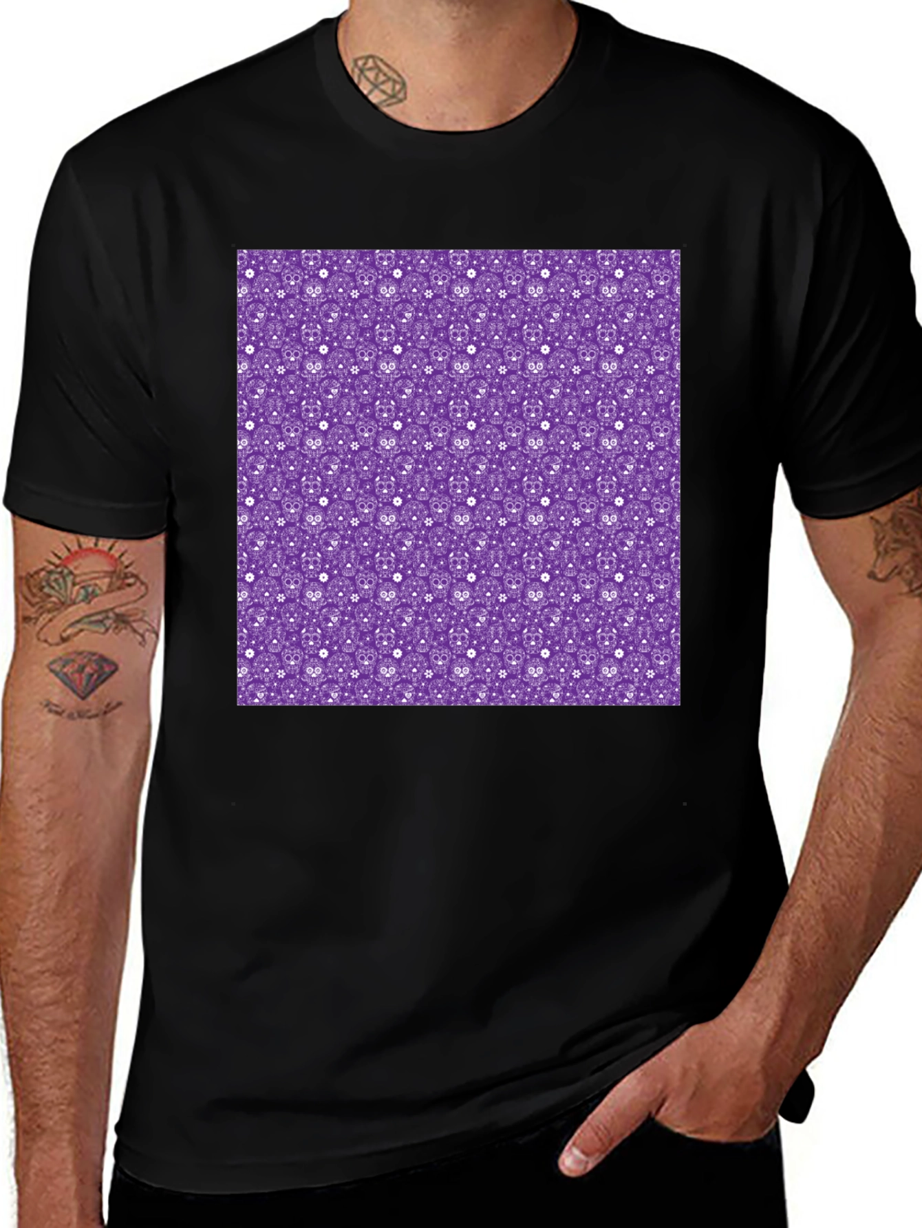 Variant 20 of Purple Pattern Graphic Tee - Soft Cotton Comfort
