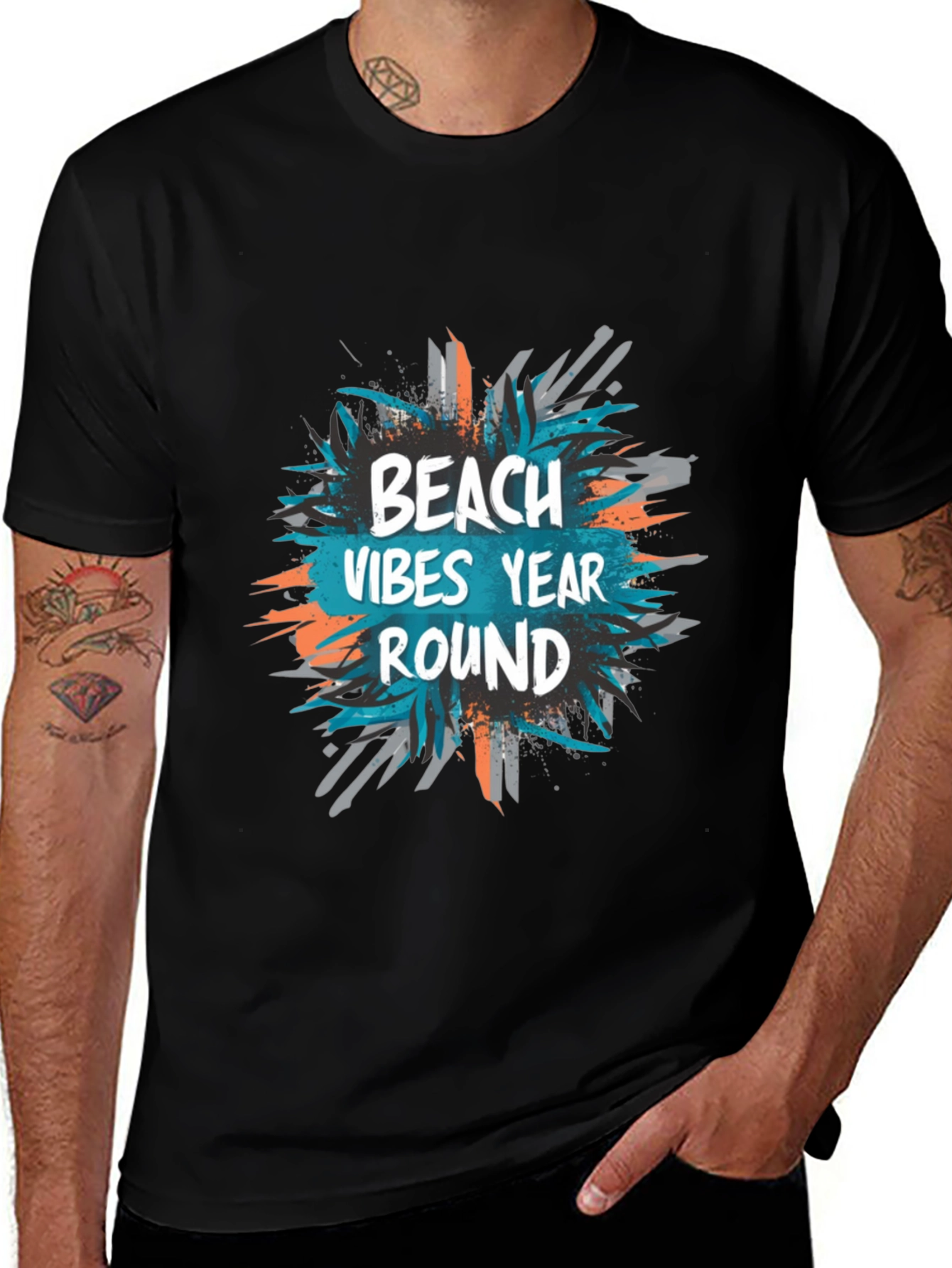 Variant 21 of Beach Vibes Year Round Graphic T-Shirt