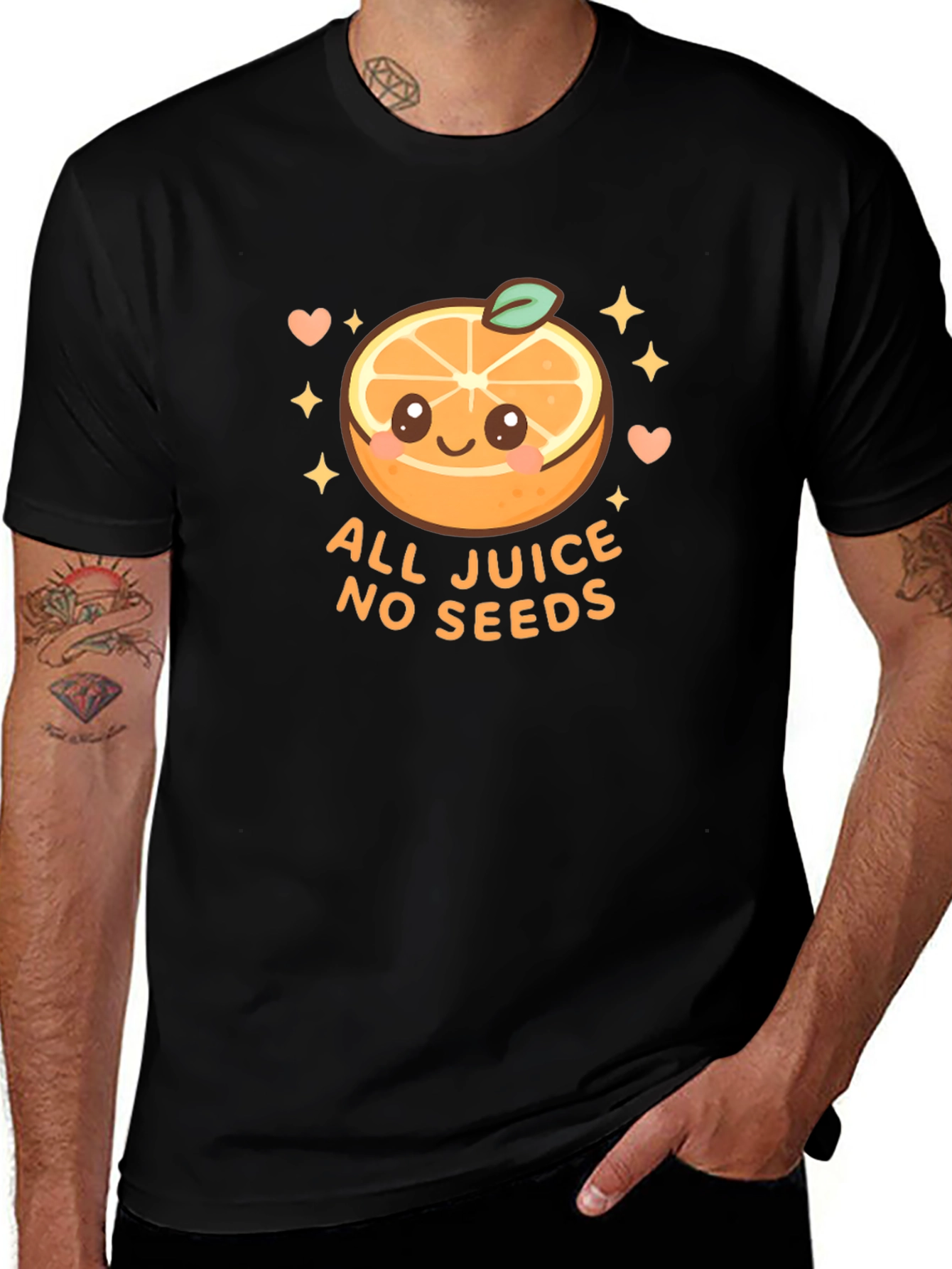 Kawaii Orange Graphic Tee - All Juice No Seeds