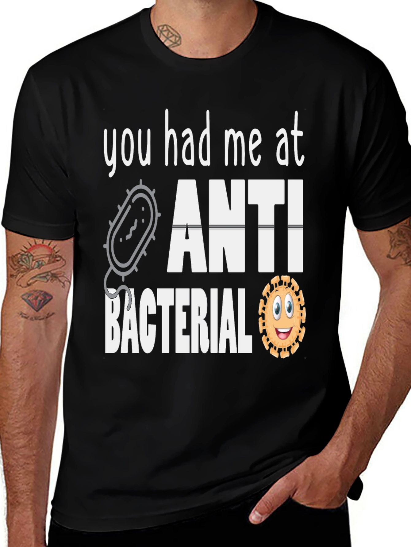 Variant 15 of Anti-Bacterial Graphic Tee - Funny Novelty T-Shirt
