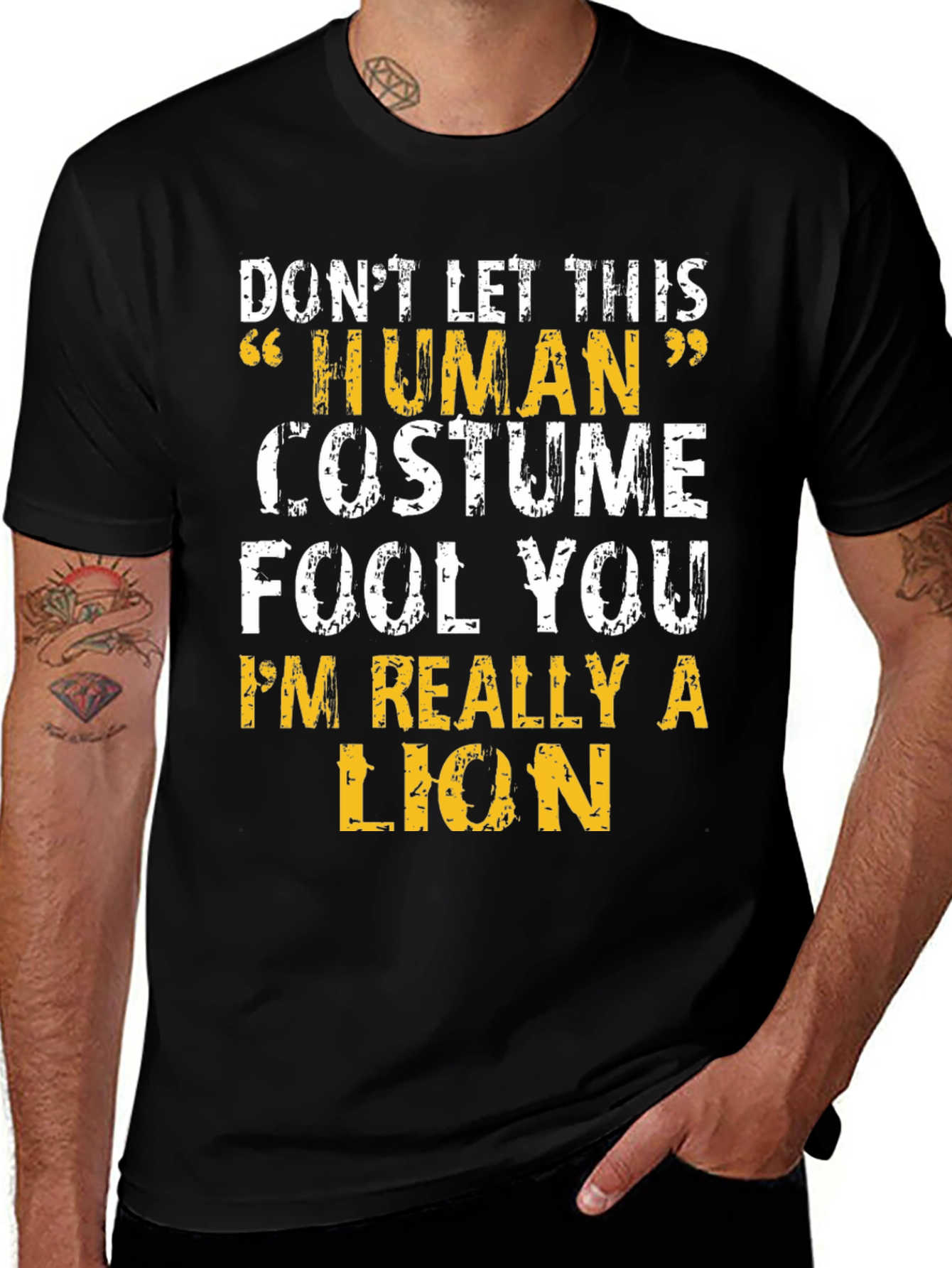 Variant 30 of Human Costume Lion T-Shirt - Funny Graphic Tee