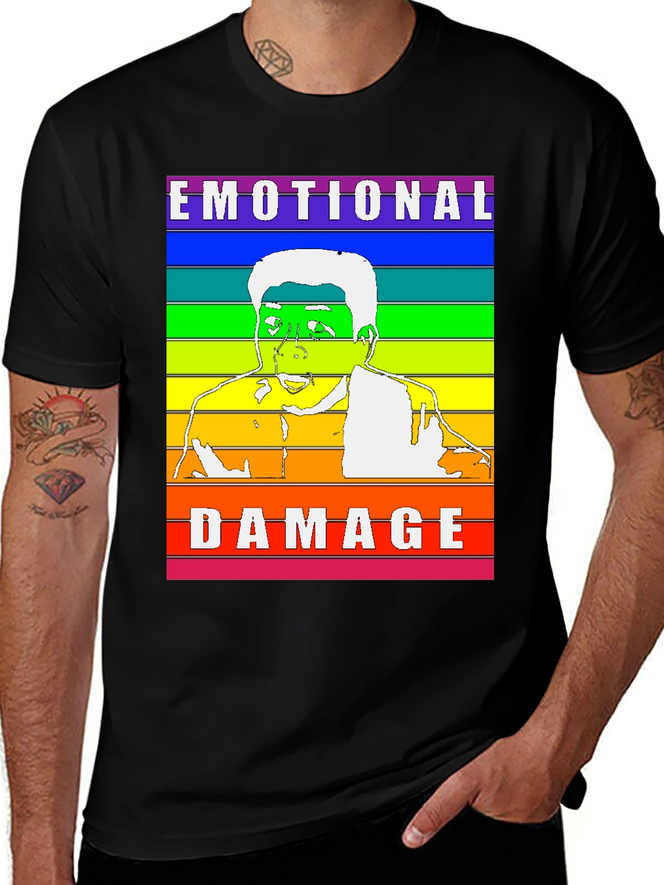 Variant 18 of Emotional Damage Rainbow T-Shirt Funny Meme Gift