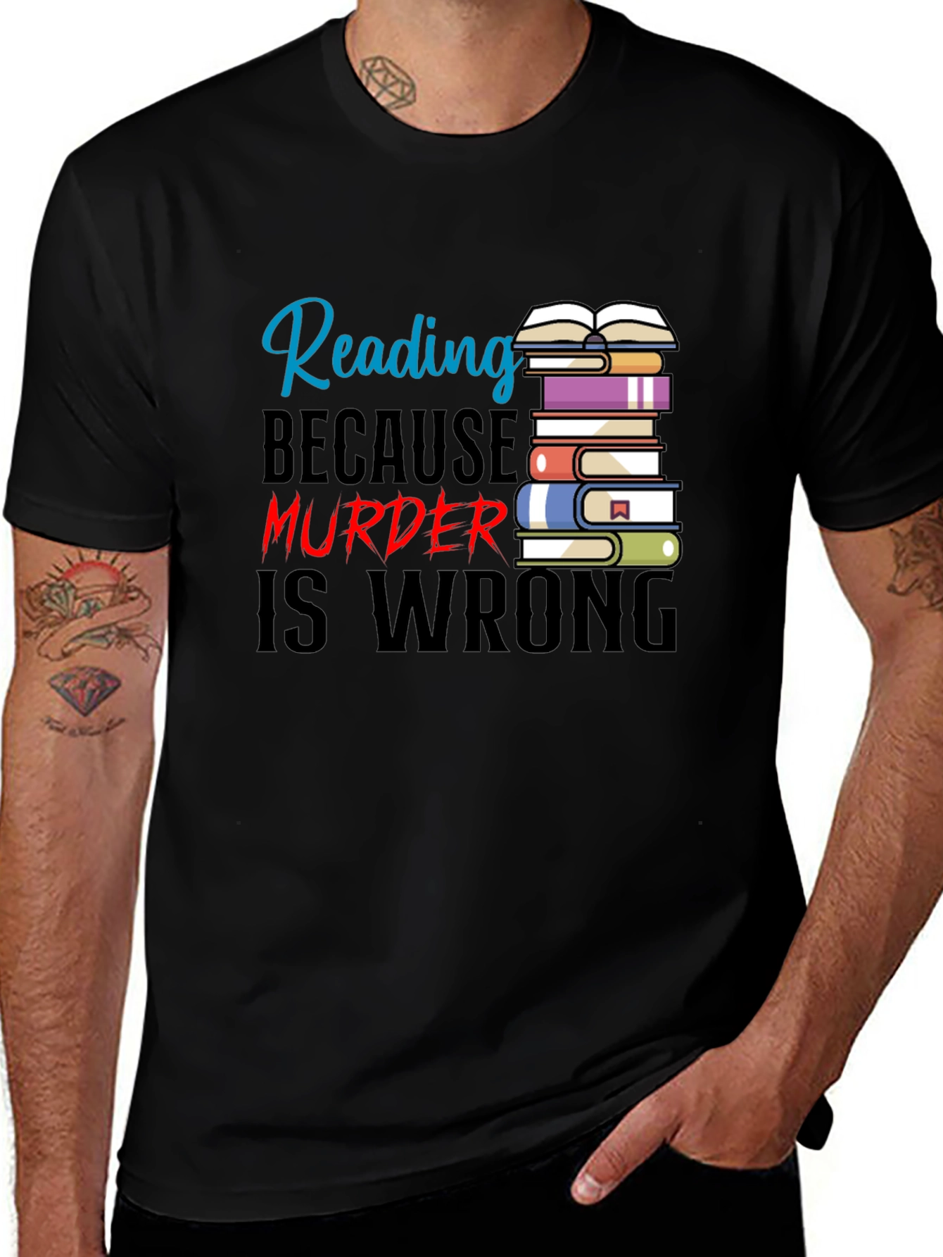 Variant 13 of Reading Because Murder is Wrong T-Shirt