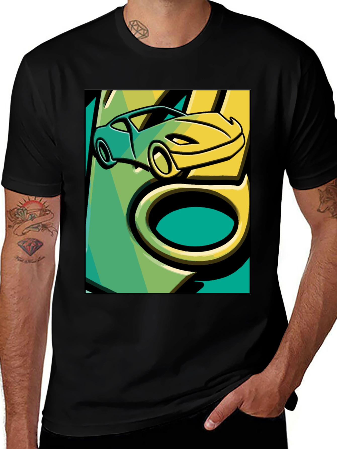 Variant 2 of Cool Car Graphic Tee - Stylish Black T-Shirt