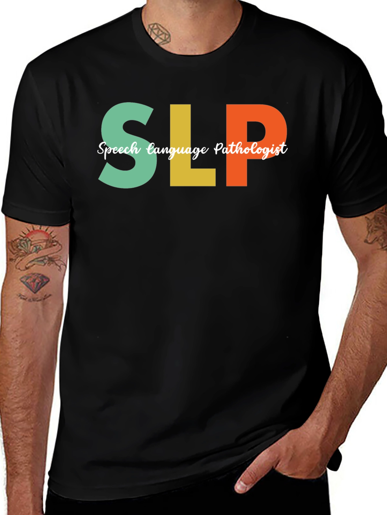 SLP Speech Language Pathologist Black T-Shirt