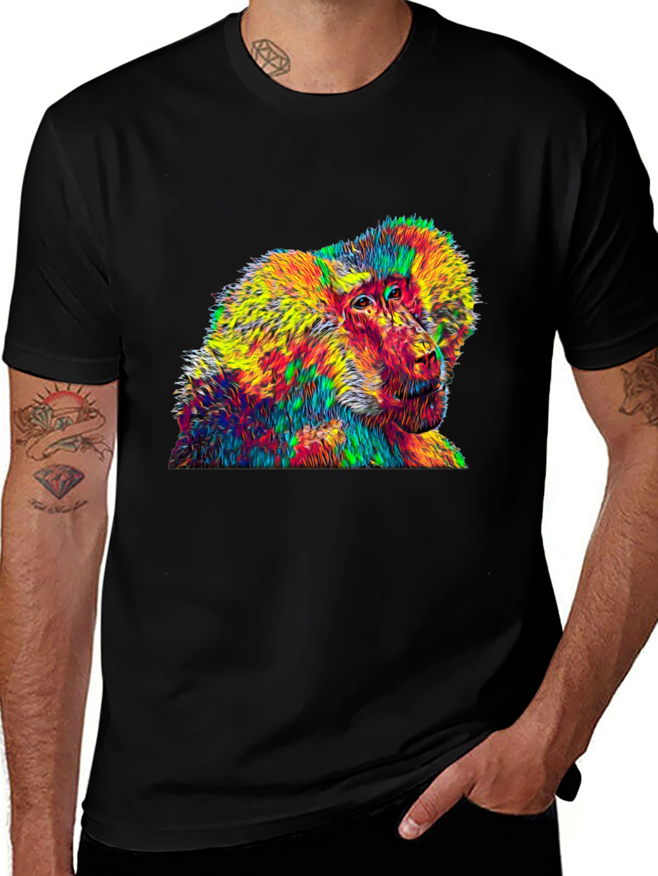 Variant 13 of Vibrant Baboon Graphic Tee - Bold Statement Style