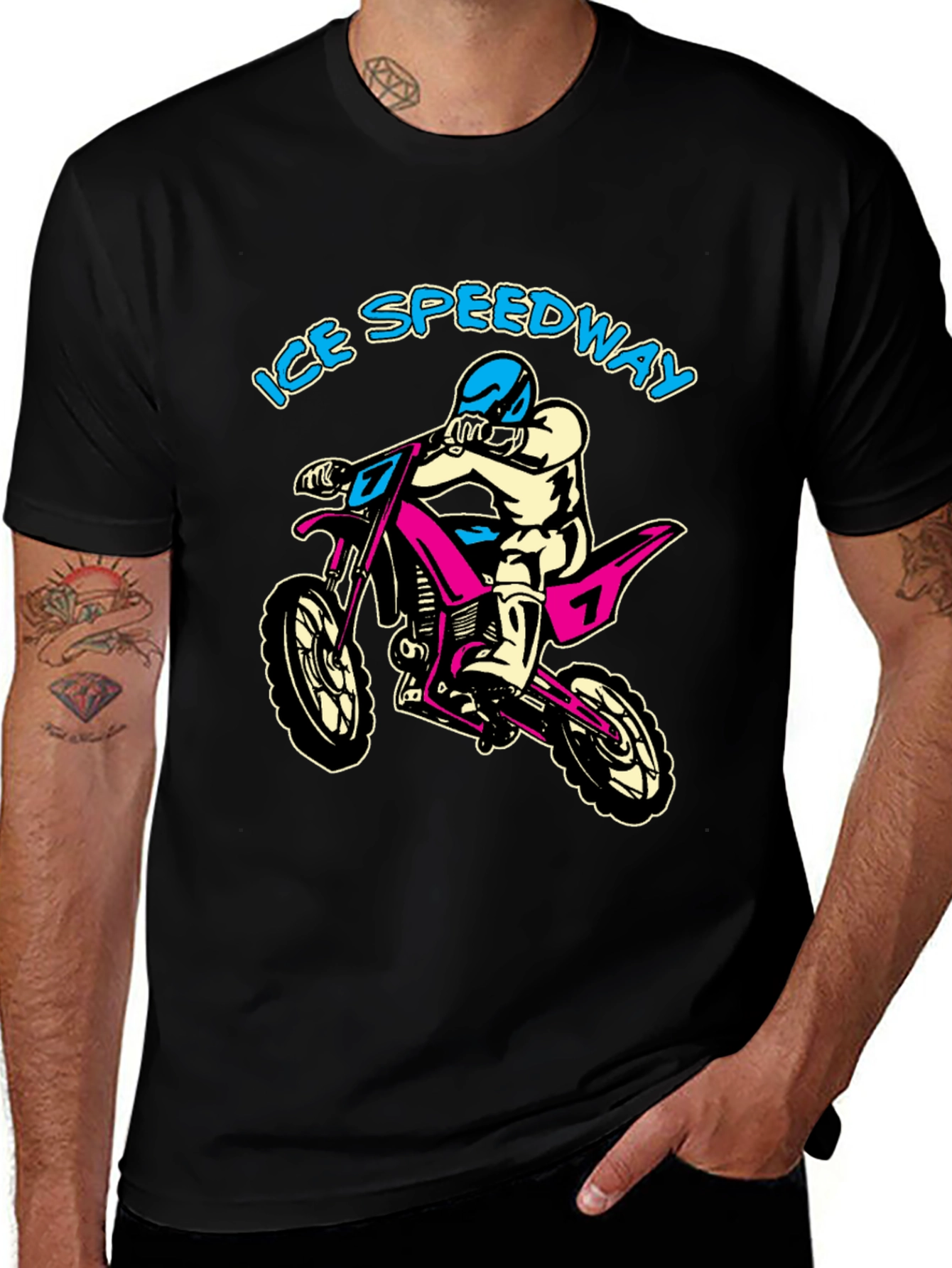 Ice Speedway Motocross Graphic Tee - Black