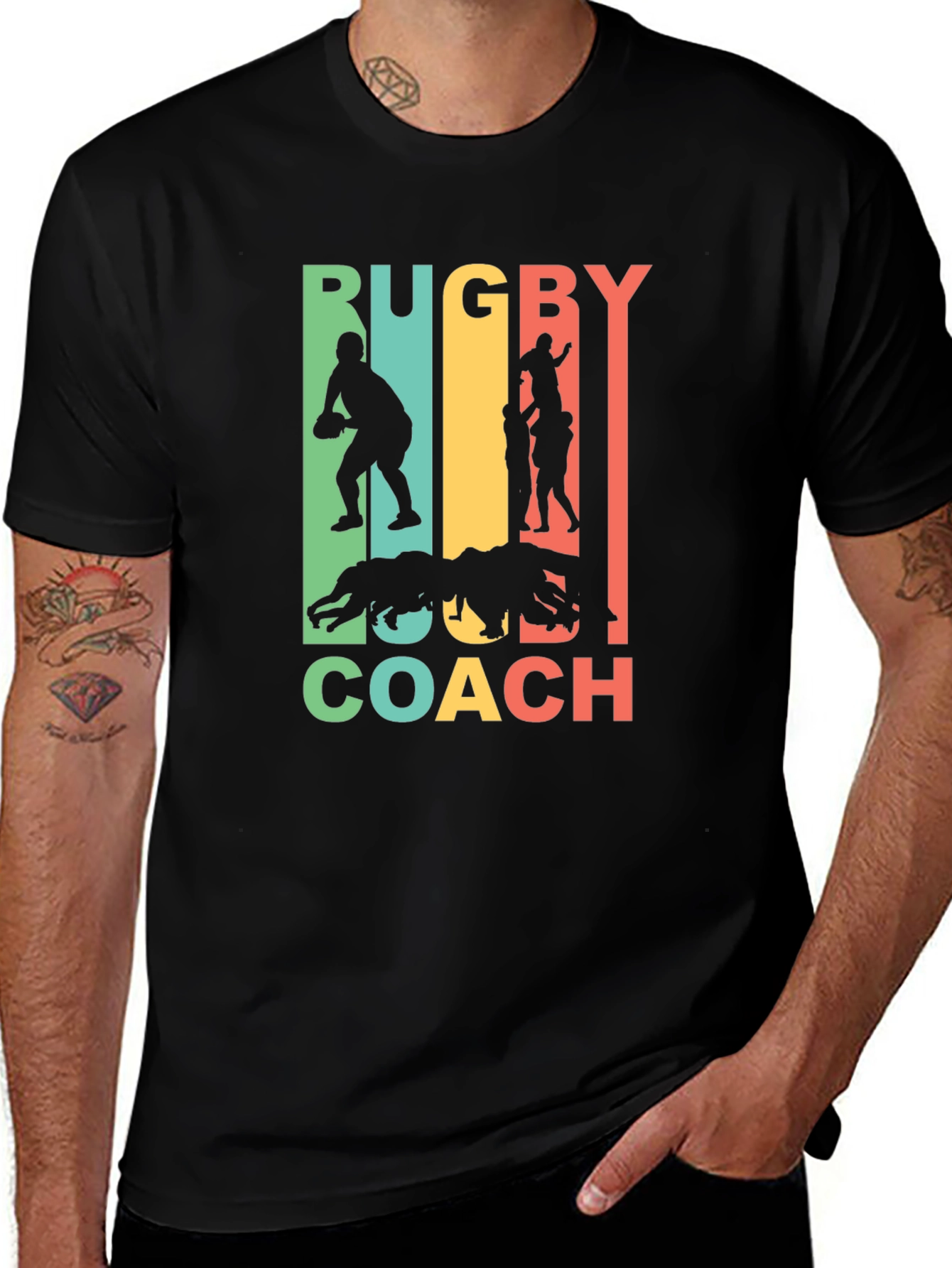 Variant 17 of Rugby Coach T-Shirt - Retro Style Graphic Tee