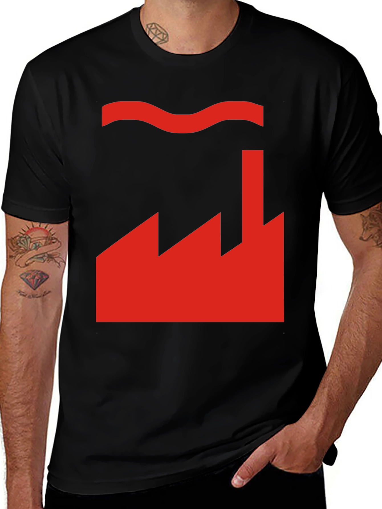 Variant 10 of Factory Design Graphic T-Shirt - Black