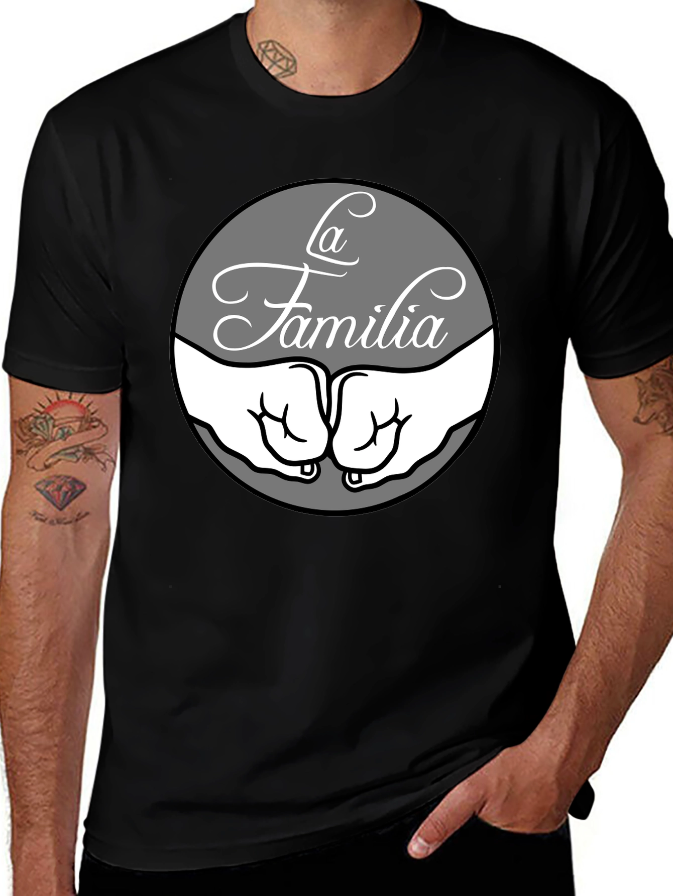 La Familia Fist Bump Graphic Tee - Black