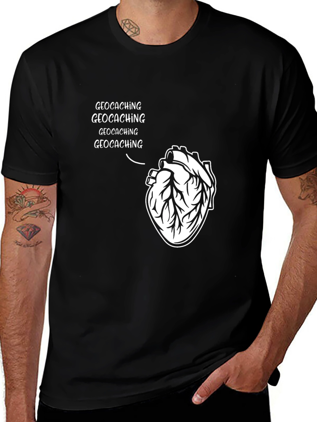Variant 27 of Geocaching Heart T-Shirt - Hobby Apparel