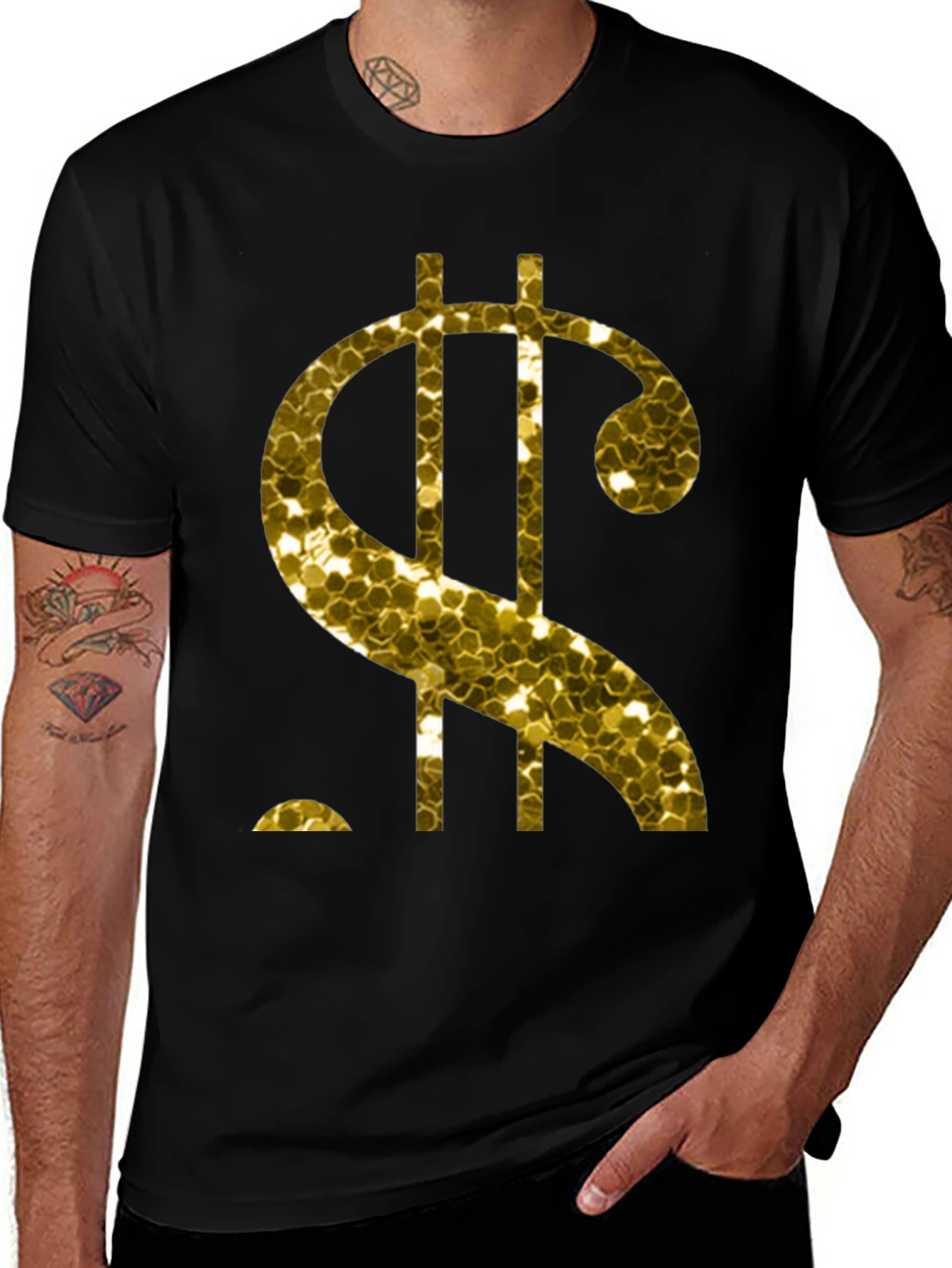Glitter Dollar Sign Graphic T-Shirt