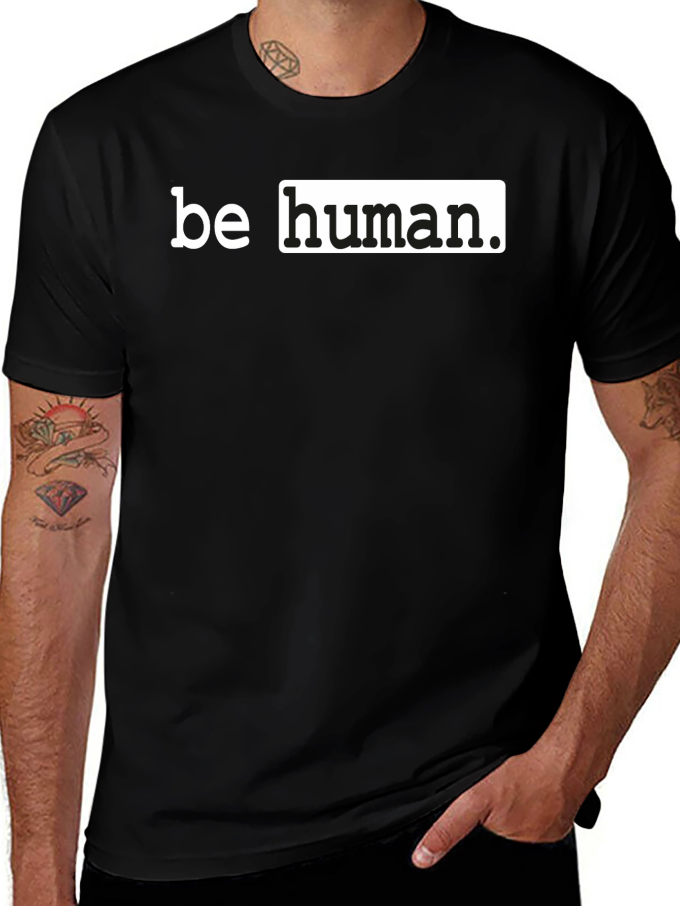 Variant 21 of Be Human Black Graphic T-Shirt
