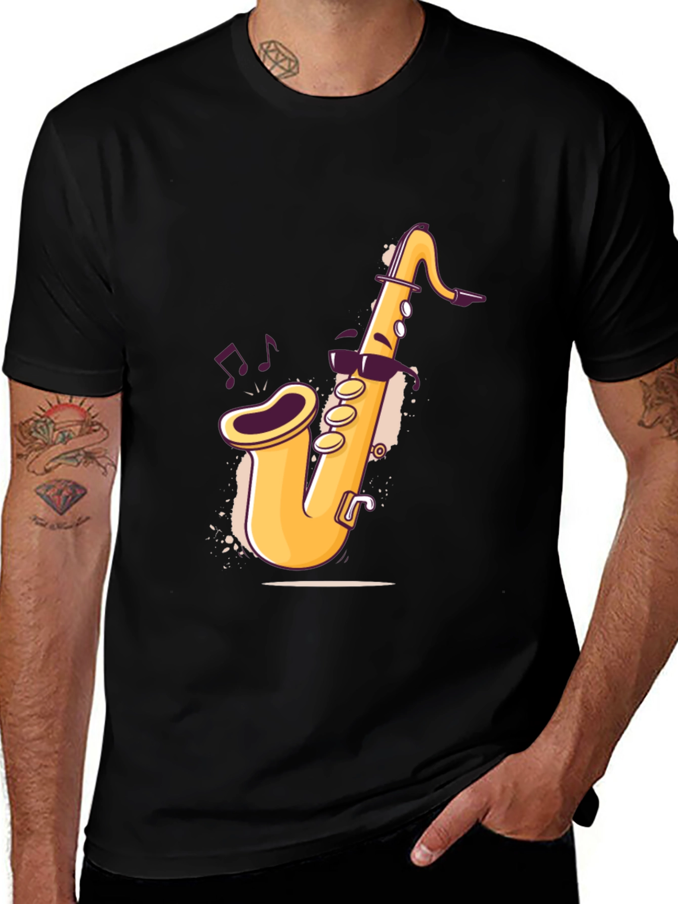 Variant 28 of Saxophone Graphic T-Shirt - Cool Music Tee