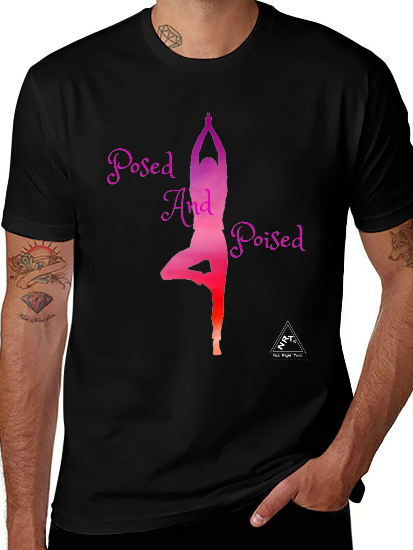 Variant 9 of Posed And Poised Yoga Graphic Tee - Black