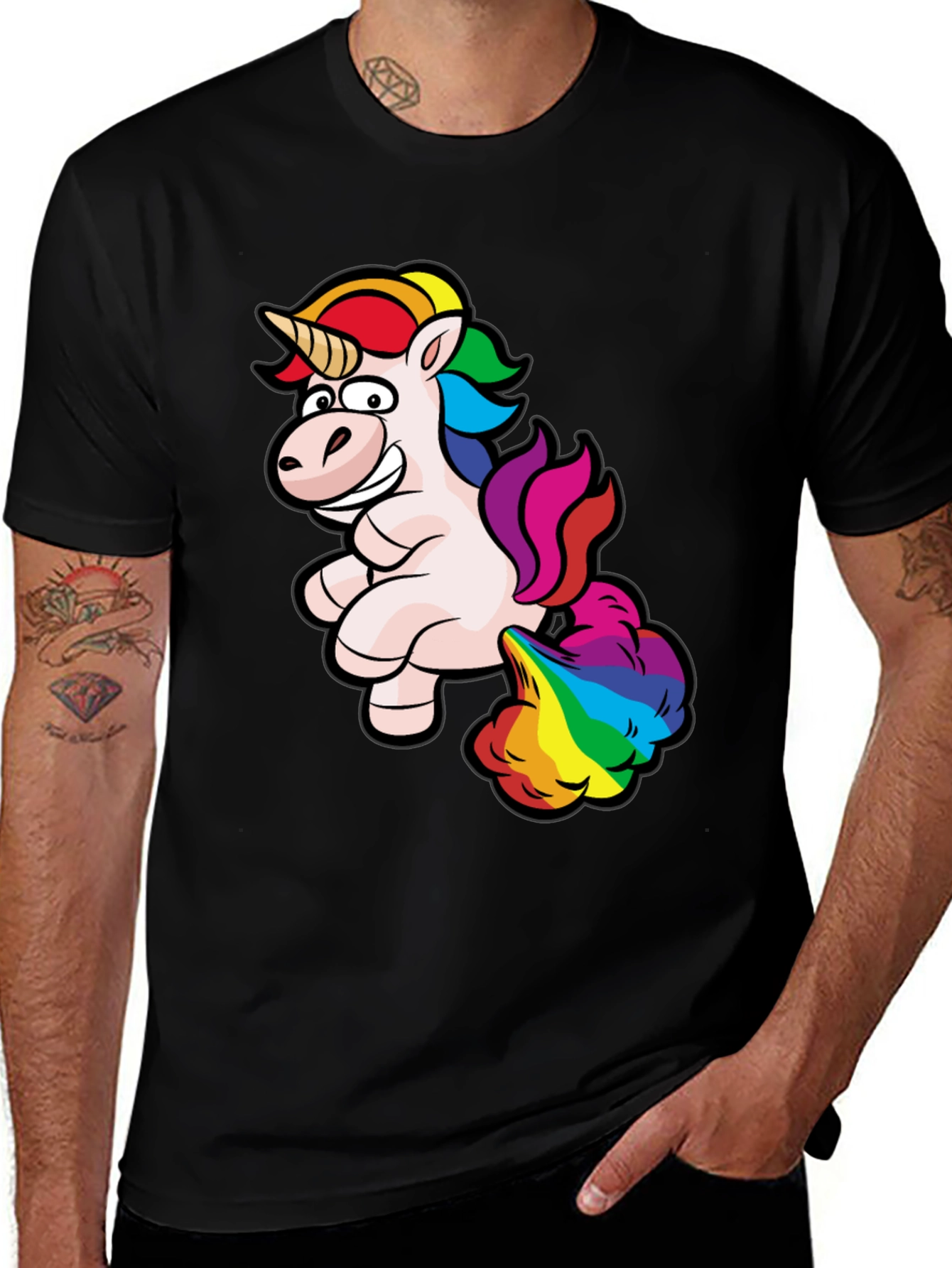 Variant 22 of Rainbow Unicorn Farting Humor Tee