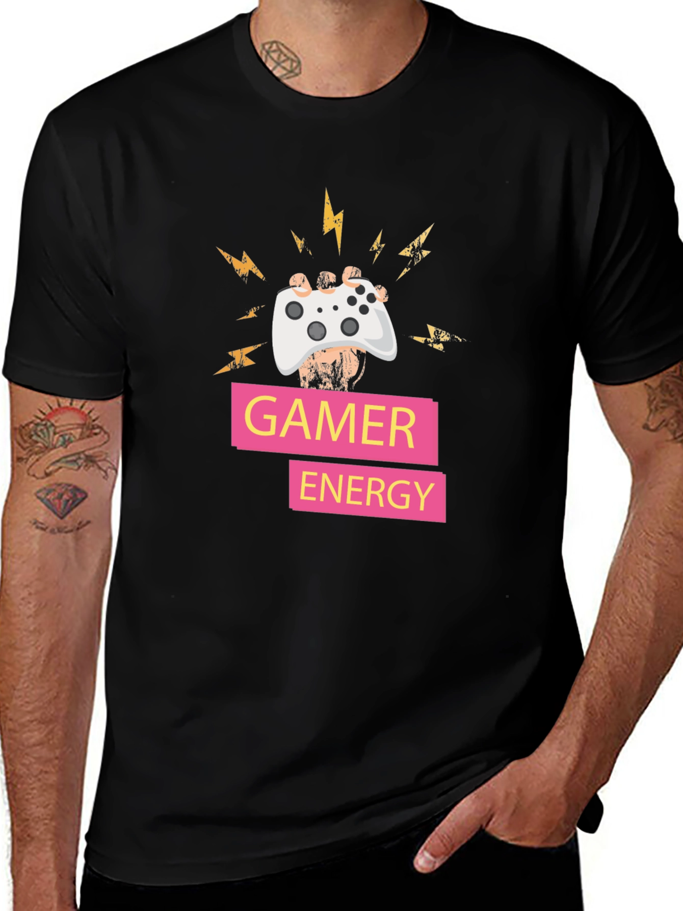 Variant 27 of Gamer Energy T-Shirt - Black Gaming Tee