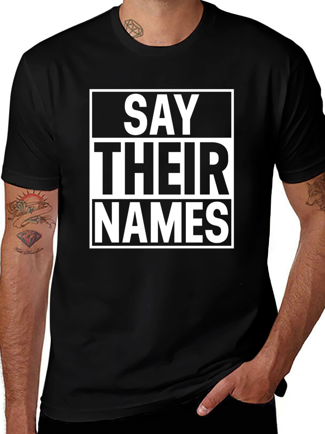 Variant 9 of Say Their Names T-Shirt - Black Graphic Tee