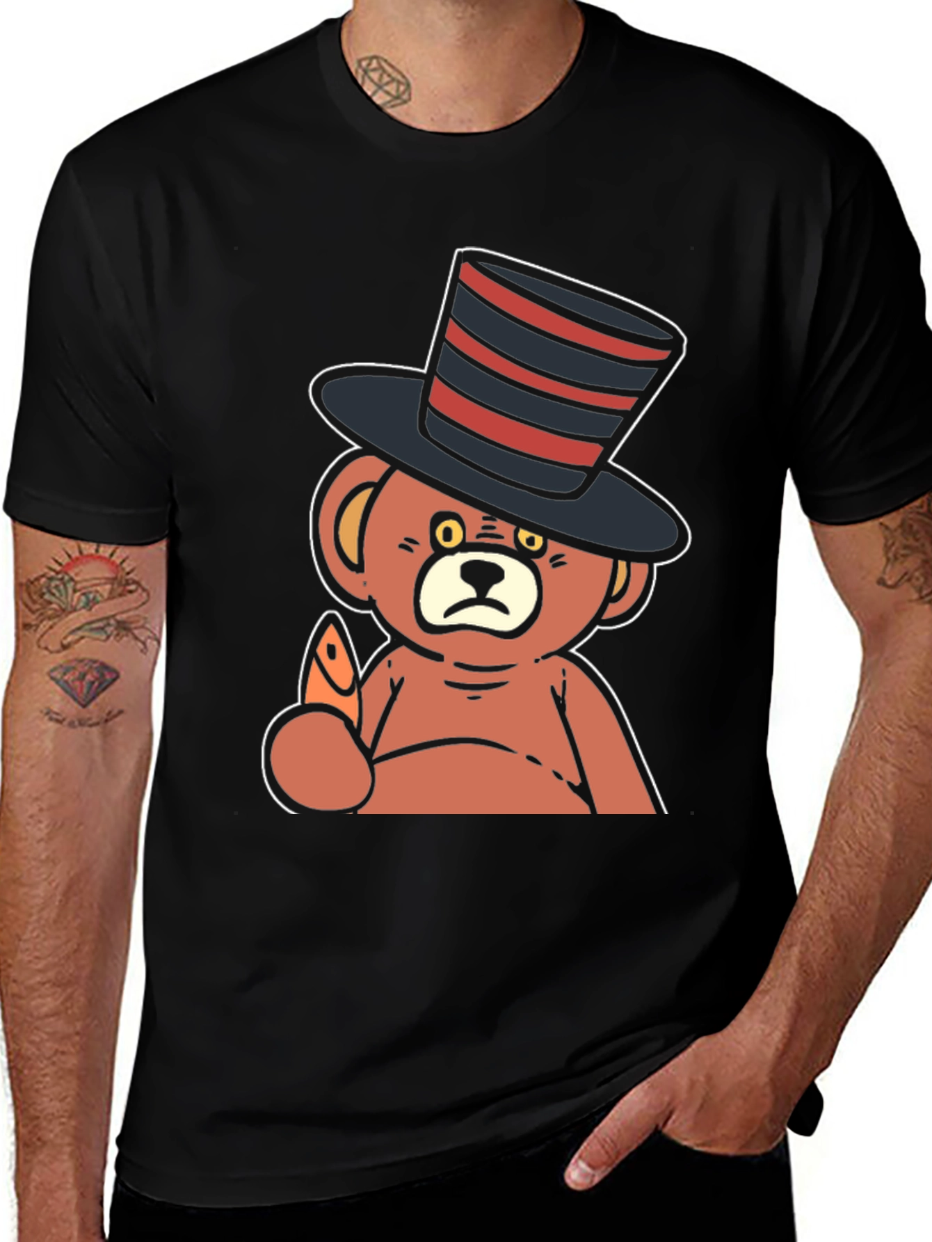 Variant 23 of Top Hat Bear Graphic Tee - Fun & Unique Design