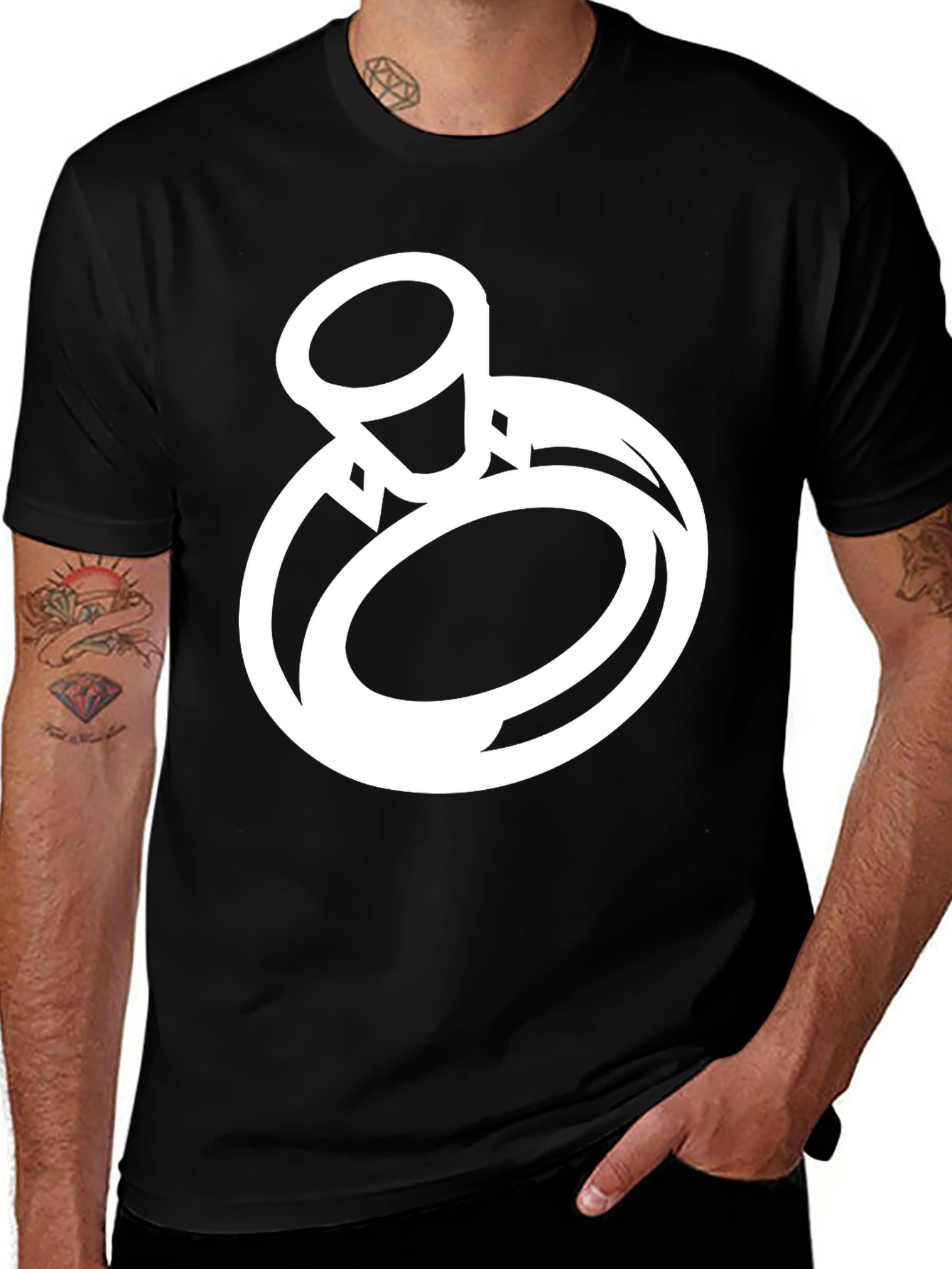 Variant 2 of Ring Graphic Tee - Stylish Men's Black T-Shirt