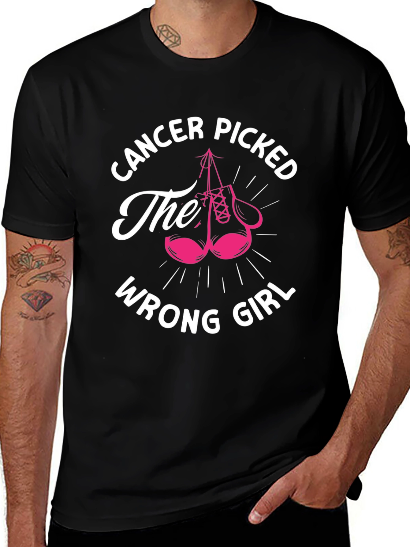Variant 19 of Cancer Picked the Wrong Girl T-Shirt