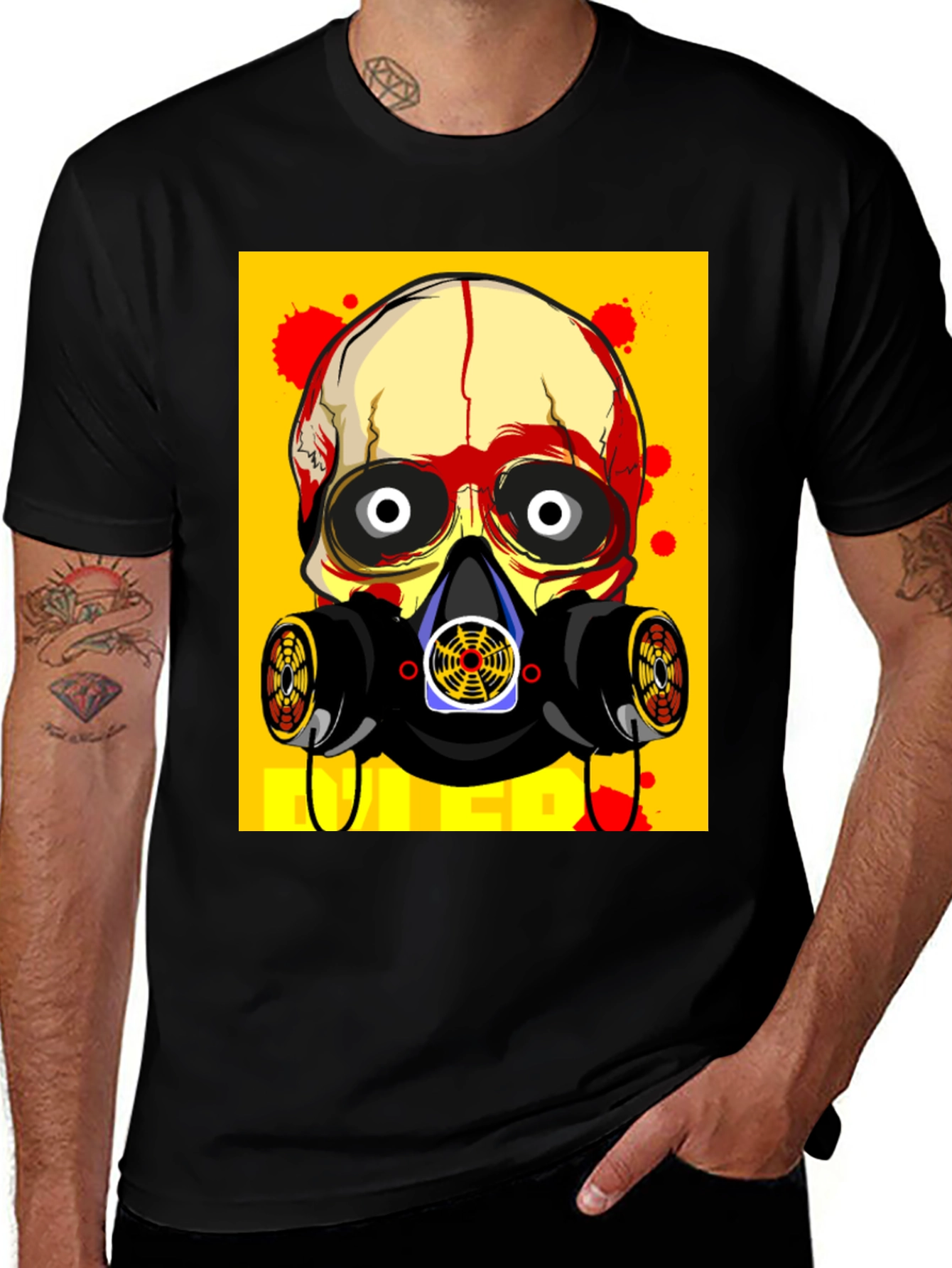 Variant 19 of Skull Gas Mask Graphic Tee - Bold Streetwear Style