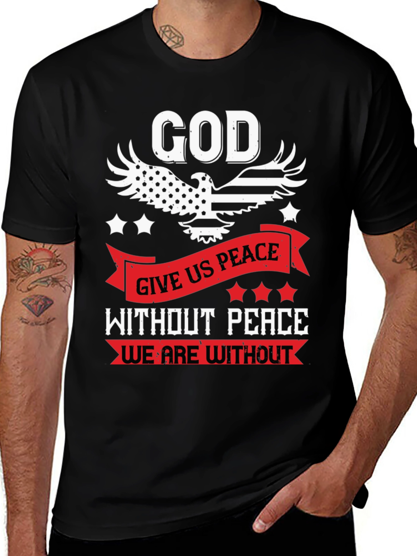 Variant 5 of God Give Us Peace Patriotic Graphic Tee