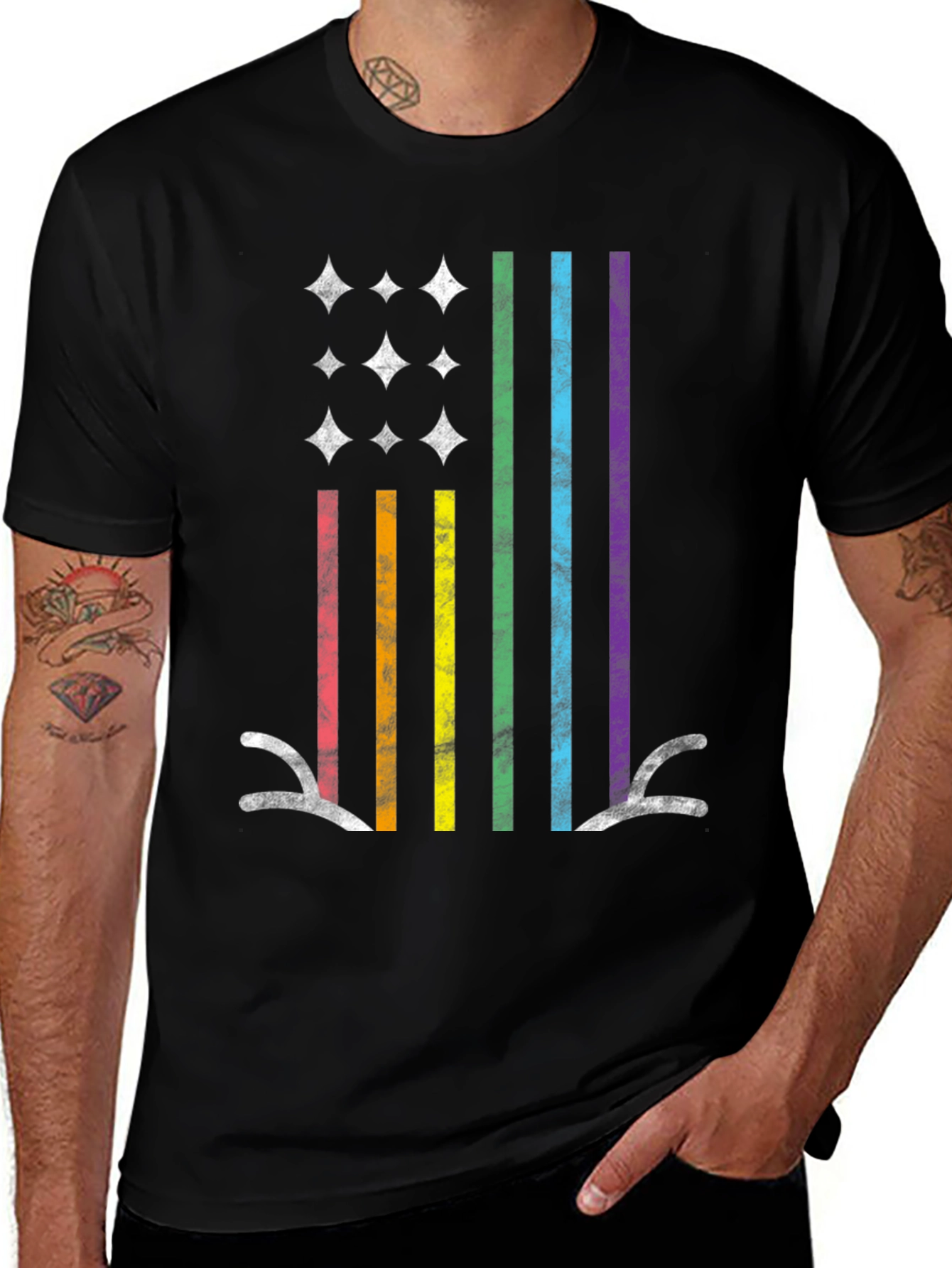 Variant 4 of Rainbow Pride Unicorn Flag T-Shirt