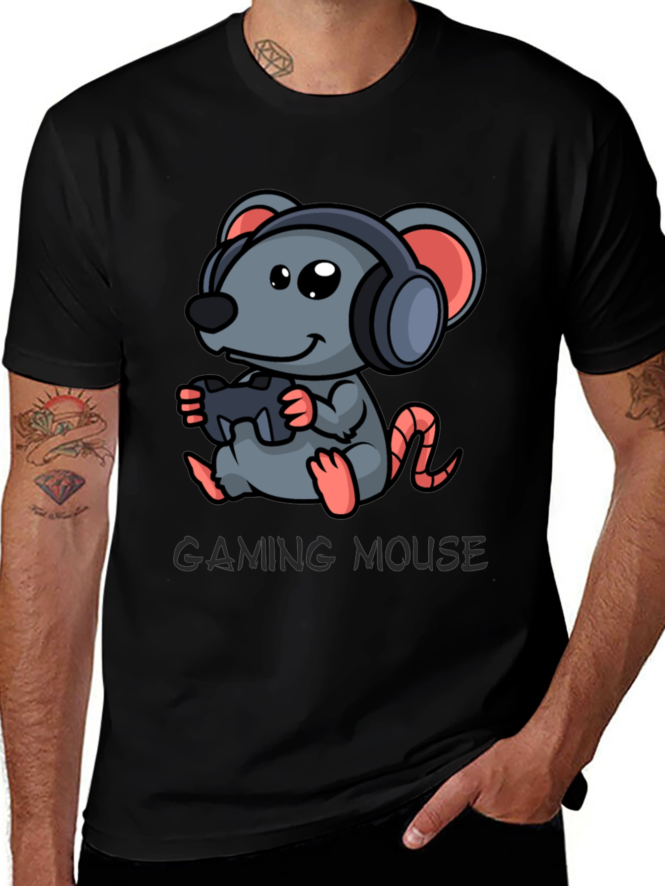 Gaming Mouse T-Shirt - Gamer Rat Design