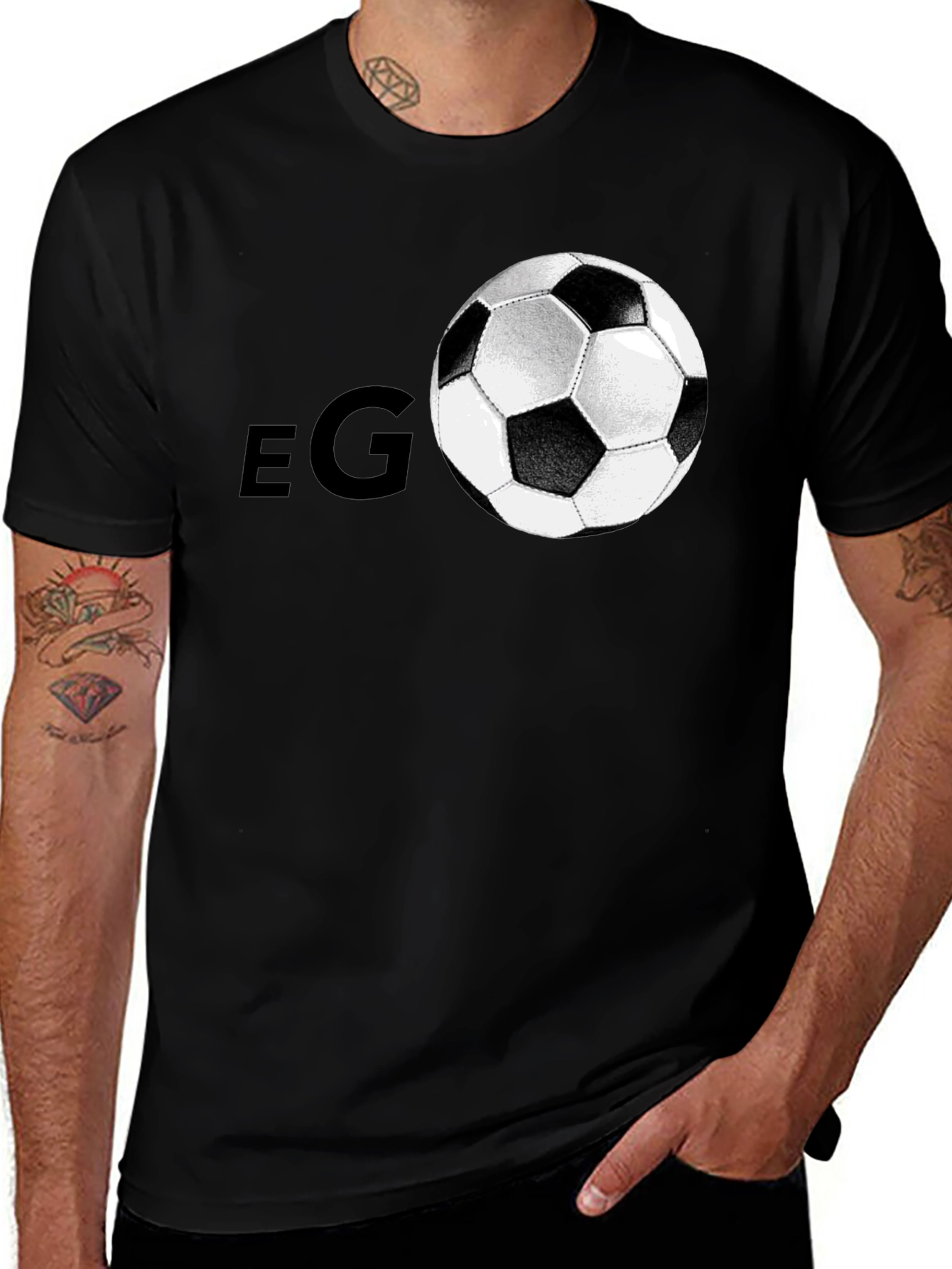 Black Soccer Fan Black Graphic Tee main image