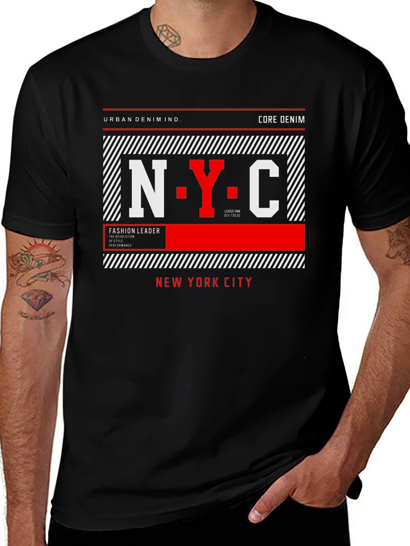 Variant 19 of NYC Core Denim Graphic Print Black T-Shirt