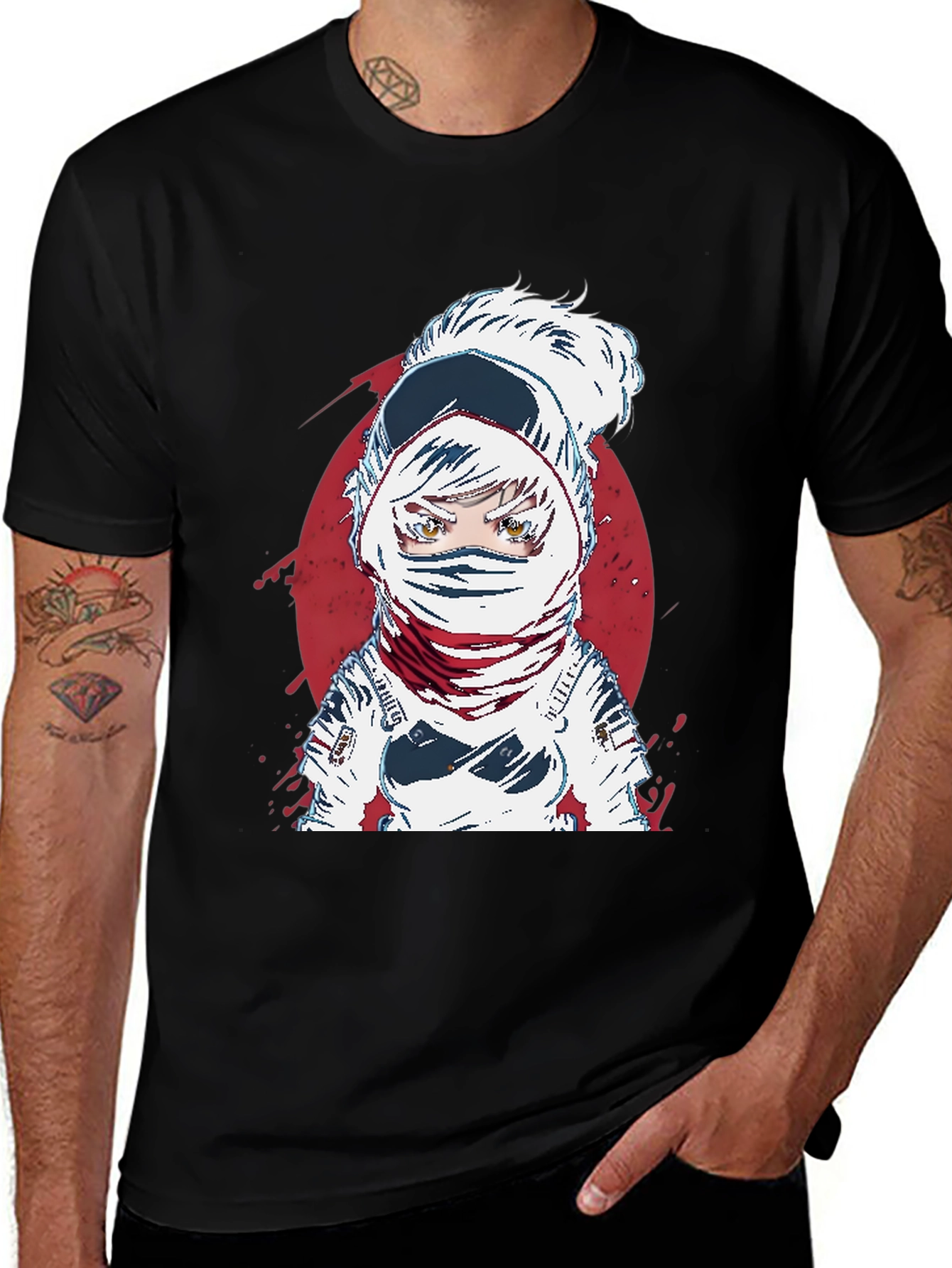 Astronaut Anime Graphic Tee - Cool Space Design